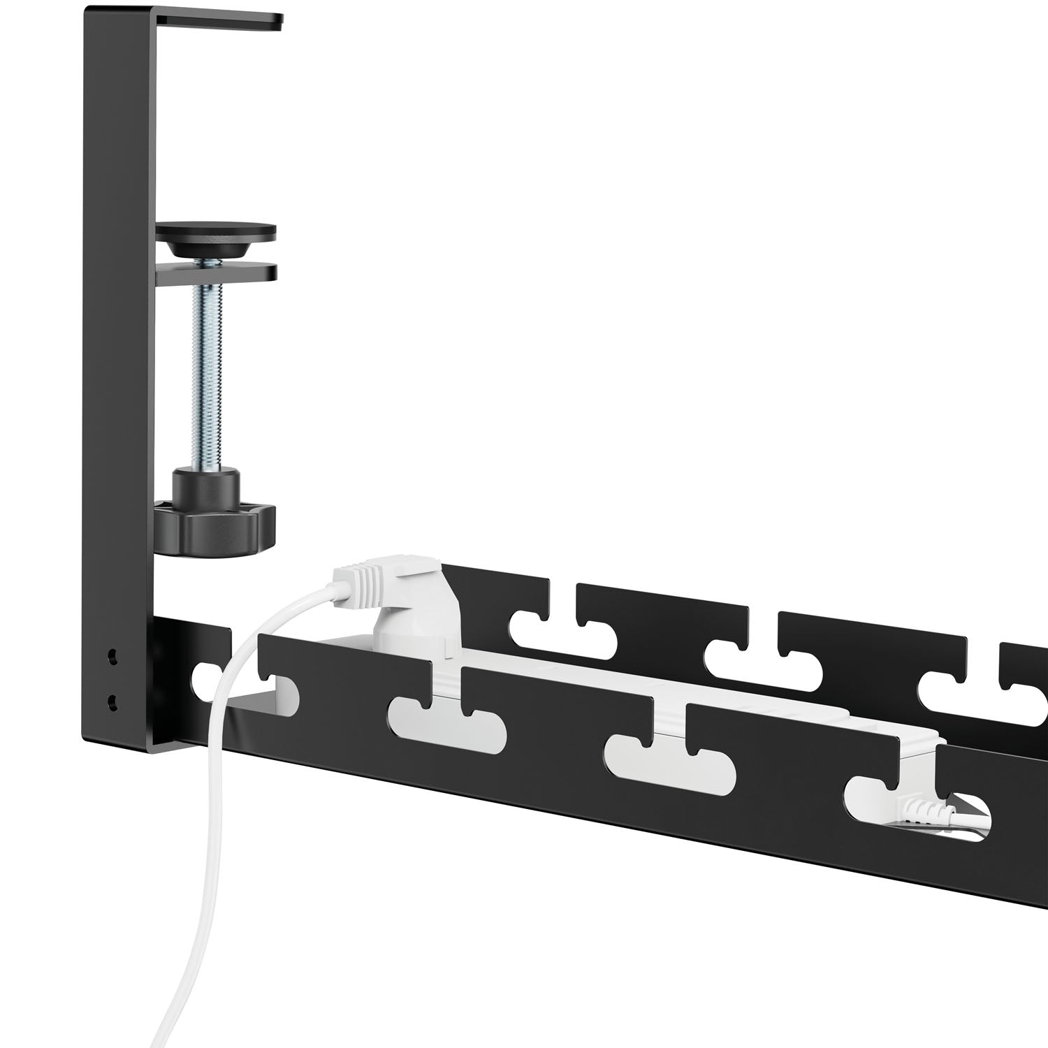 Under-Desk Cable Raceway, Adjustable, Black