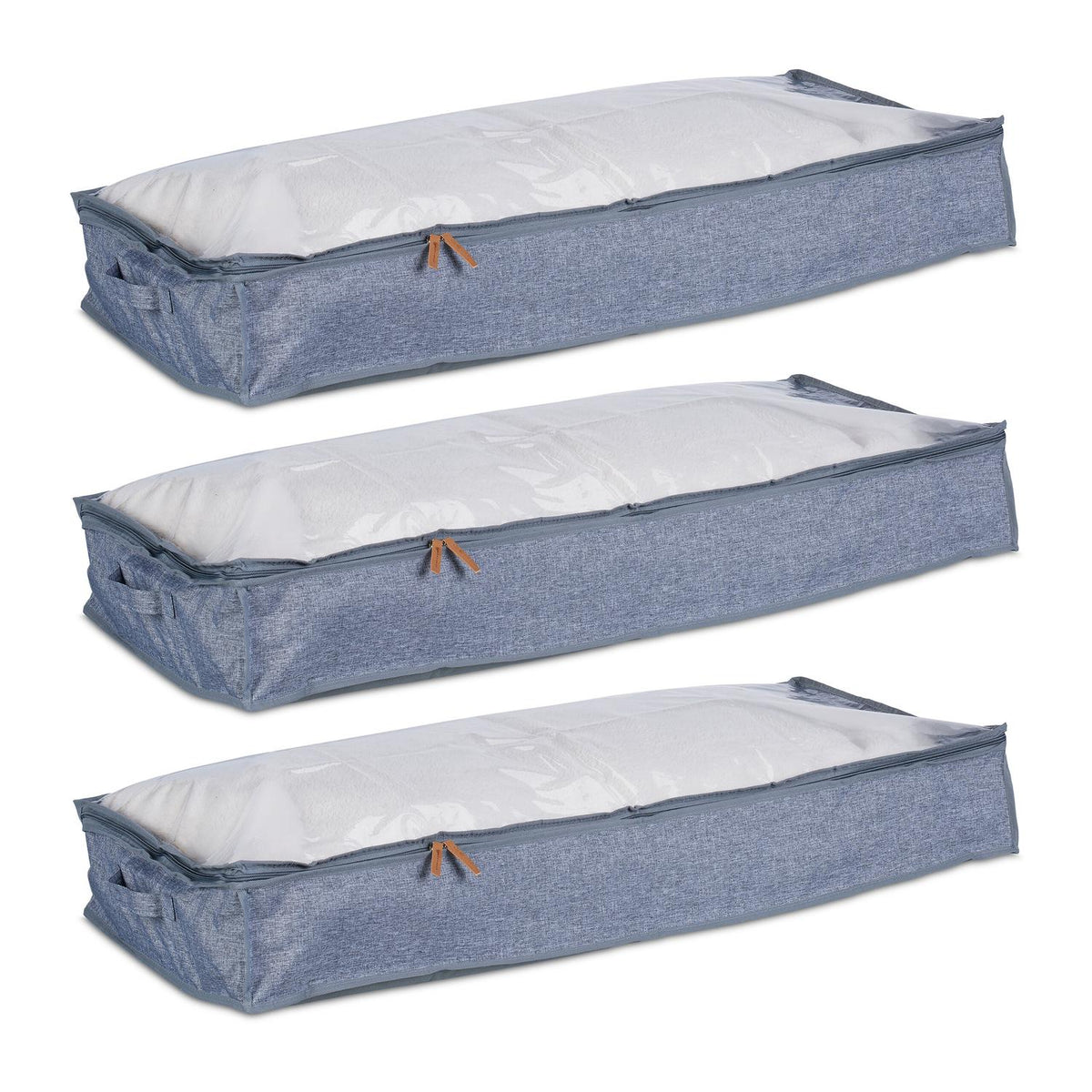 Underbed Storage Bags, Foldable with Zipper, 3-Pack