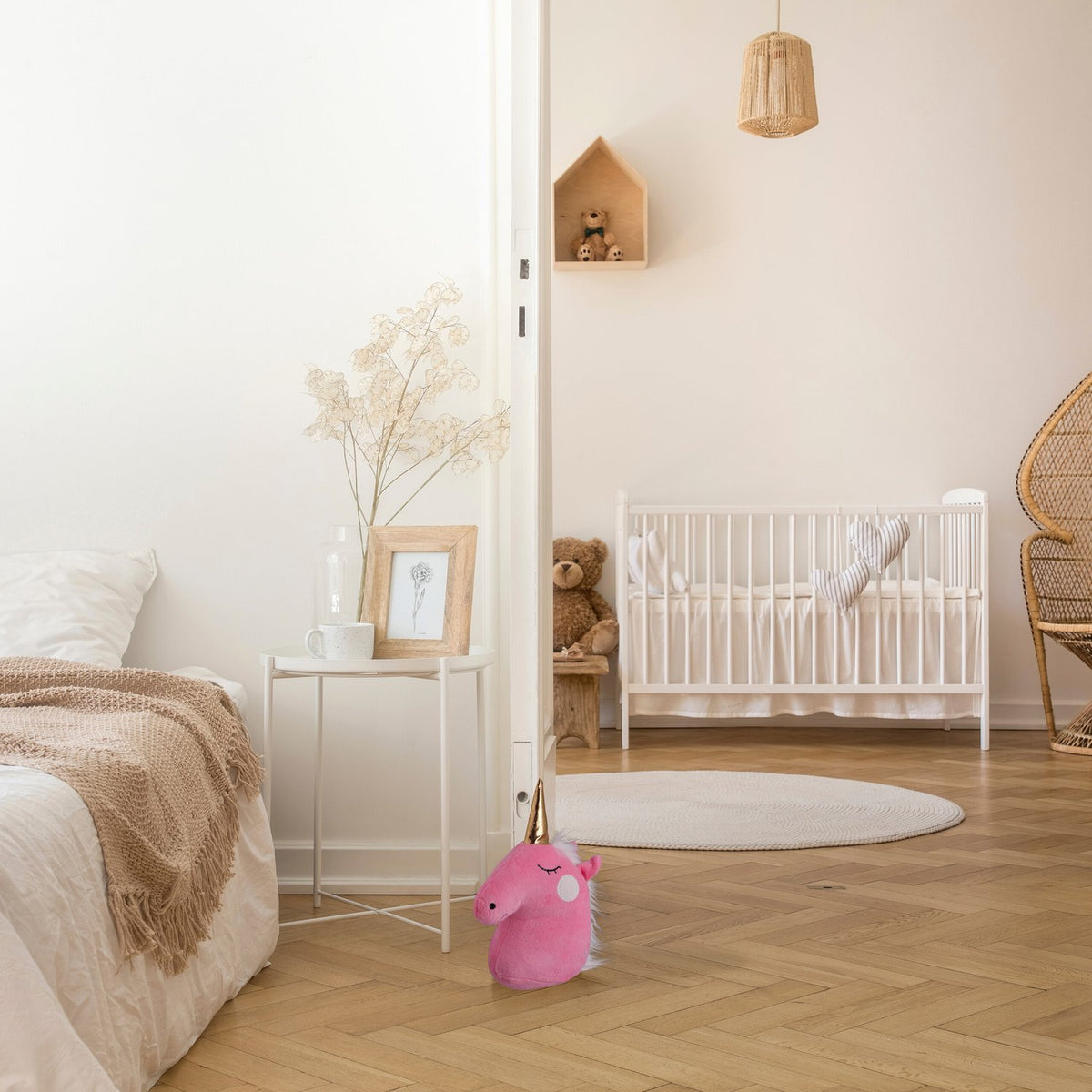 Unicorn door stop in pink