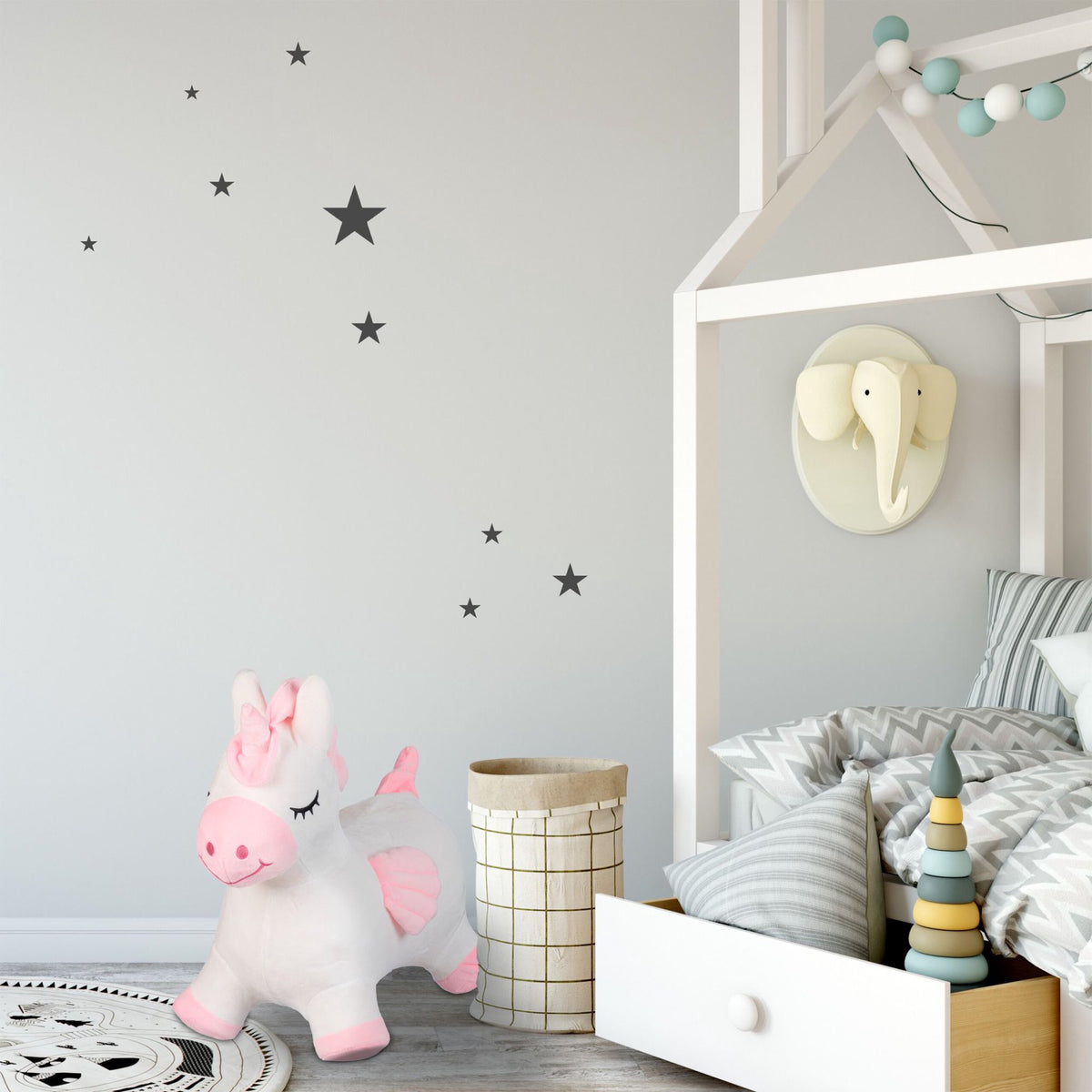 Unicorn jumping animal with cap
