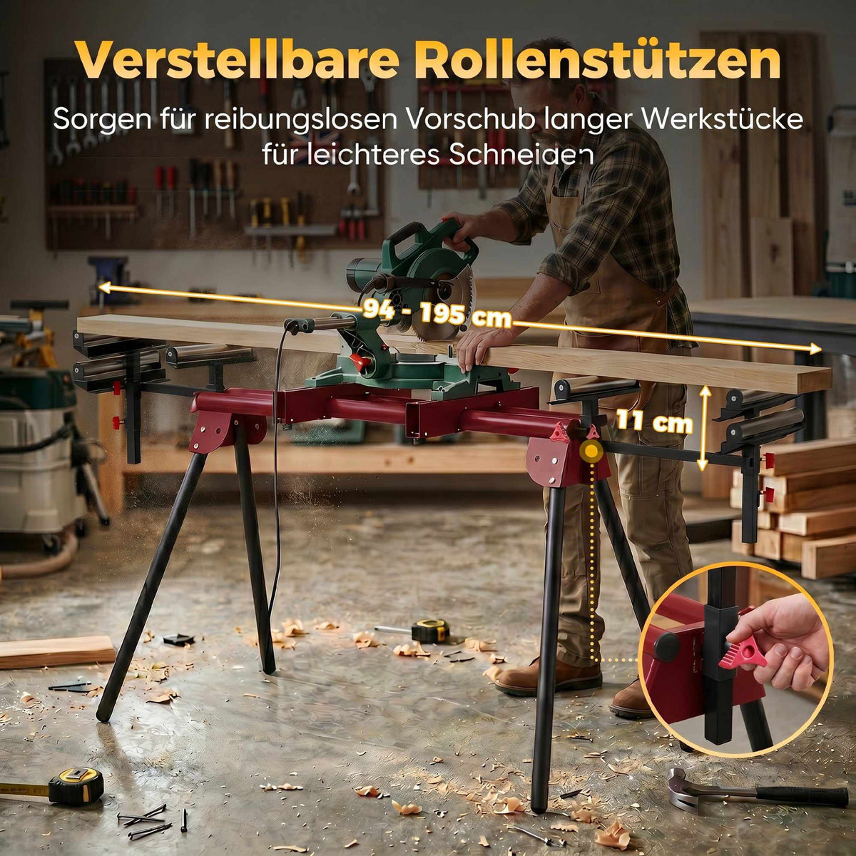 Universal Miter Saw Stand, Foldable, 150 kg Capacity