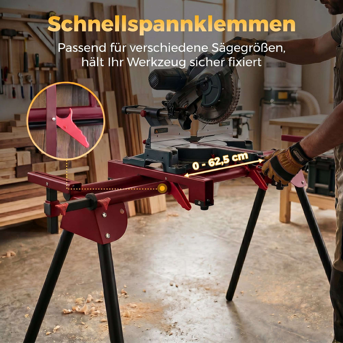 Universal Miter Saw Stand, Foldable, 150 kg Capacity