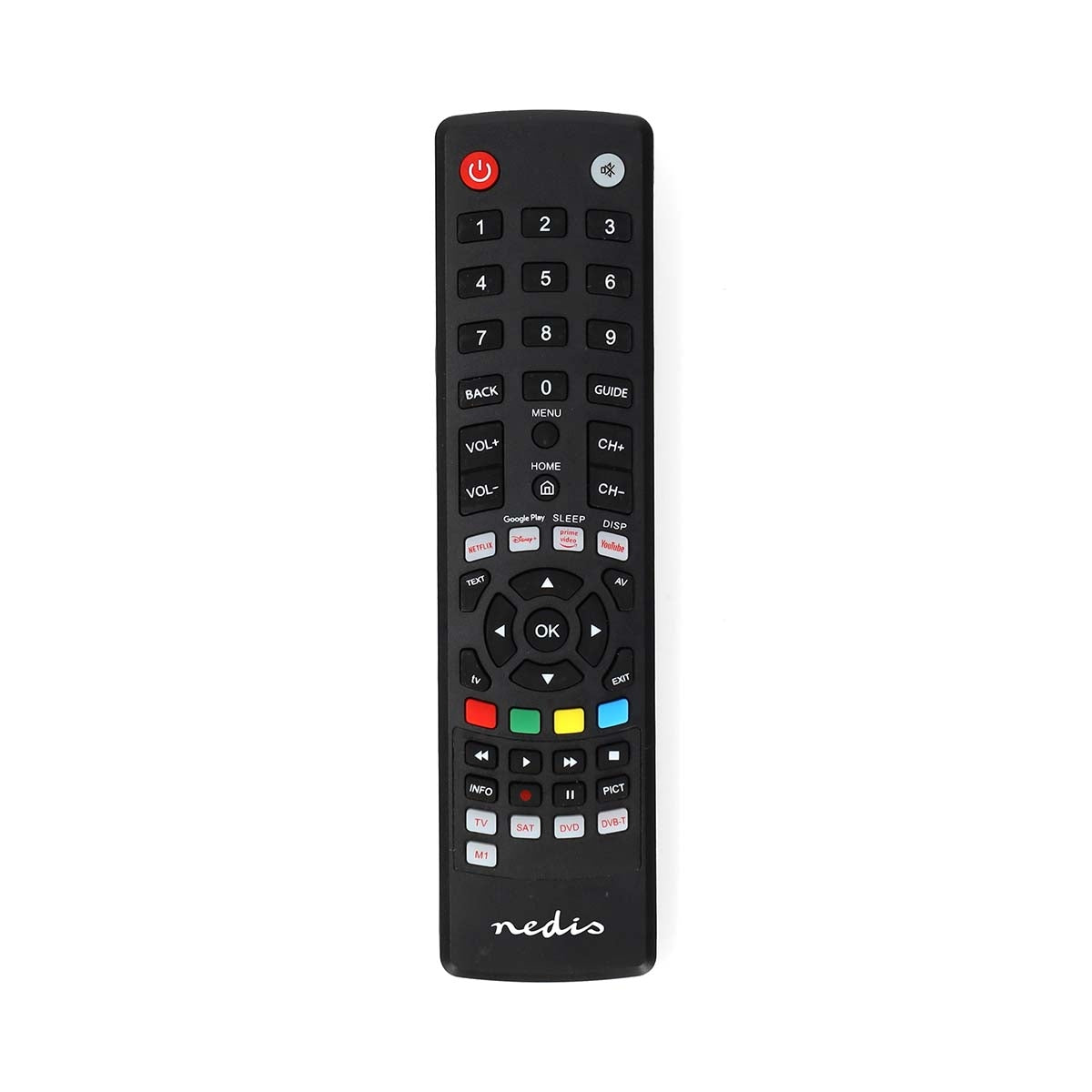 Universal Remote Control | Preprogrammed | 4 Units | Amazon Prime / Disney + Button / Google Play Button / Netflix Button / Youtube Button | Infrared | Black