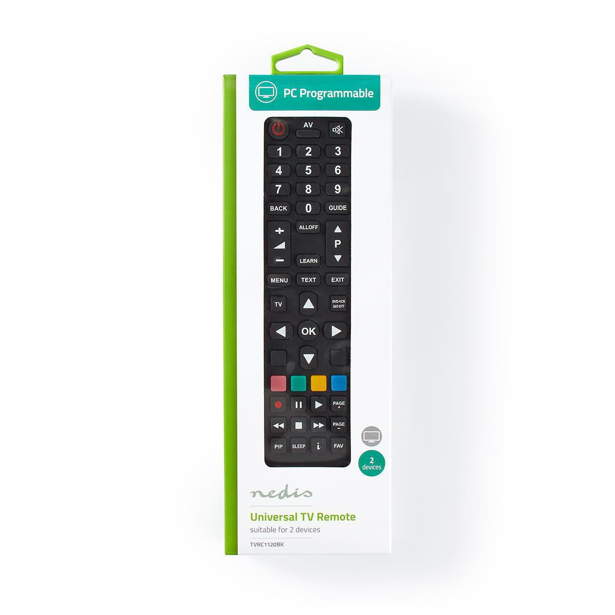 Universal Remote Control | Programmable | 2 Units | Ready Lay-out | Infrared | Black