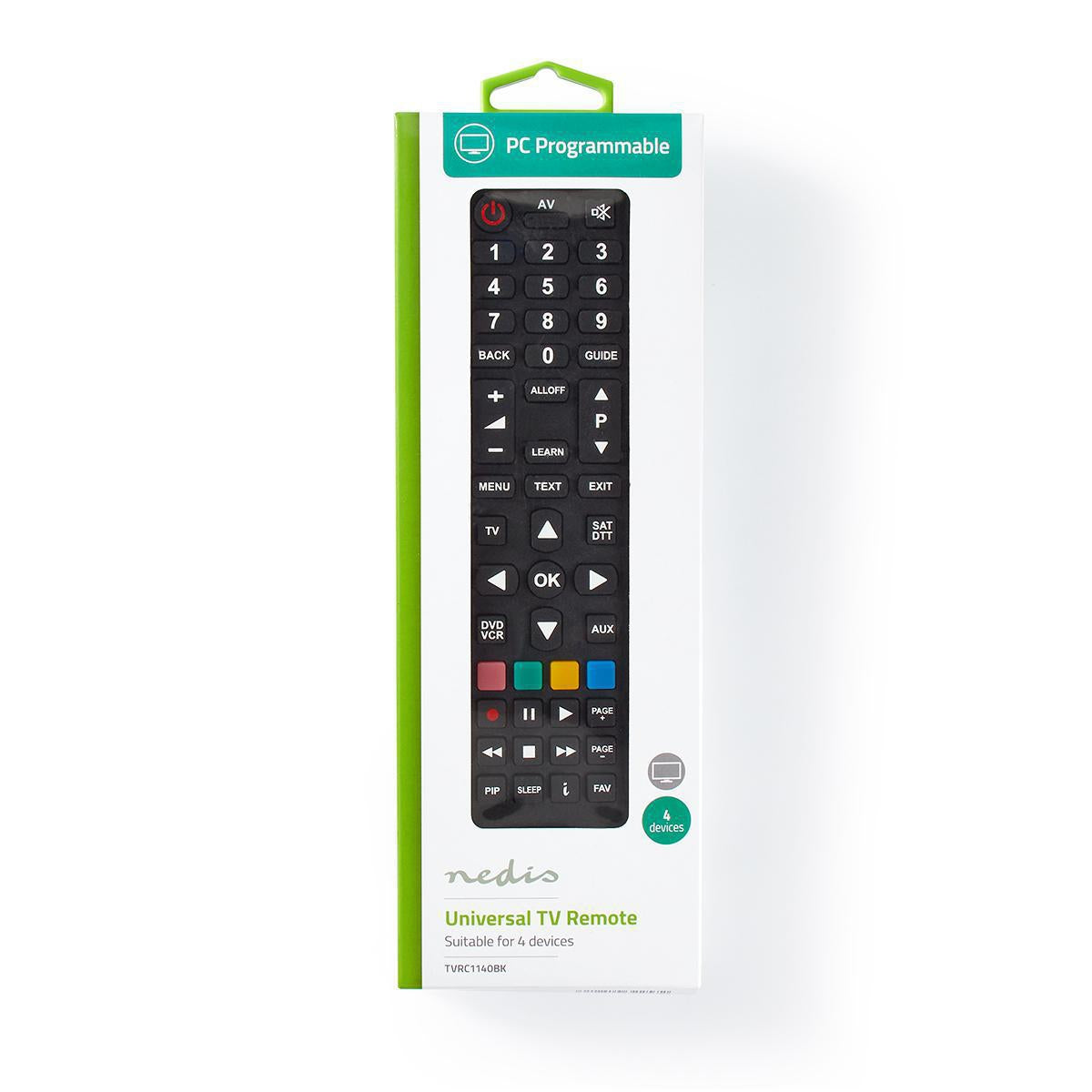 Universal Remote Control | Programmable | 4 Units | Ready Lay-out | Infrared | Black