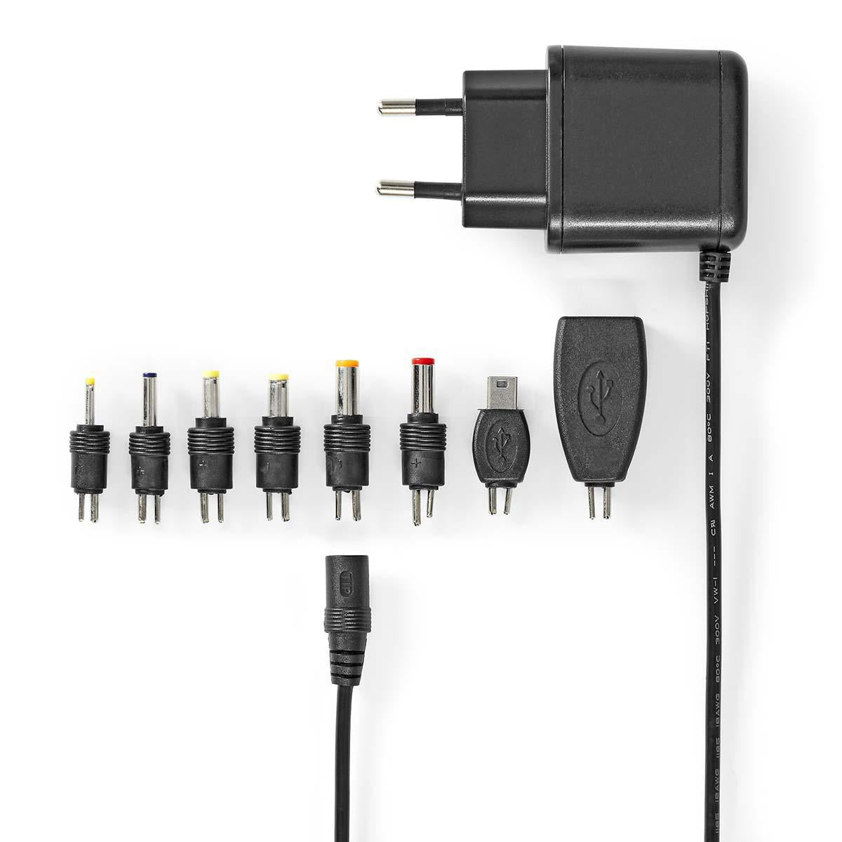 Universal power adapter | 12.5 W| 5 V DC | 1.60 m | 2.5 A| 8 plug(s) | Black