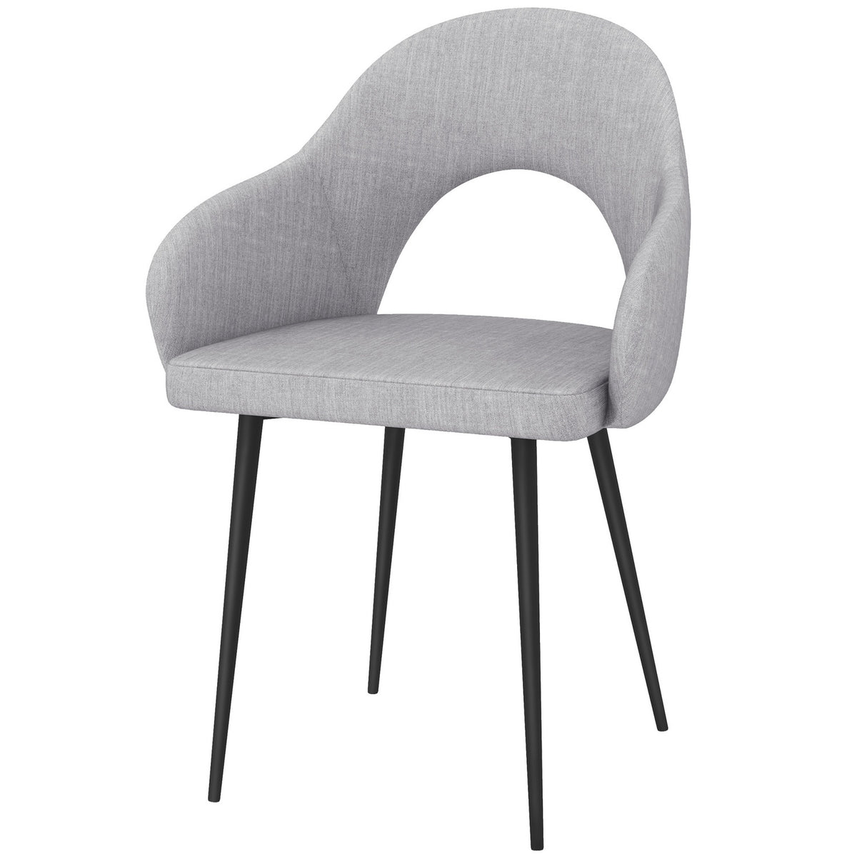 Upholstered relaxation chair with armrests, linen look, living room chair for bedroom, steel, gray, 56 x 58.5 x 84.5 cm