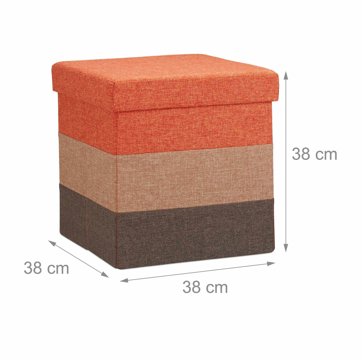 Upholstered stool with colorful stripes