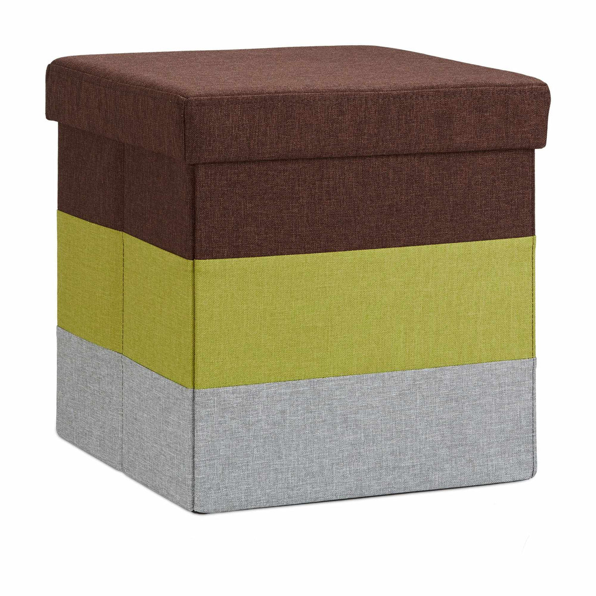 Upholstered stool with colorful stripes