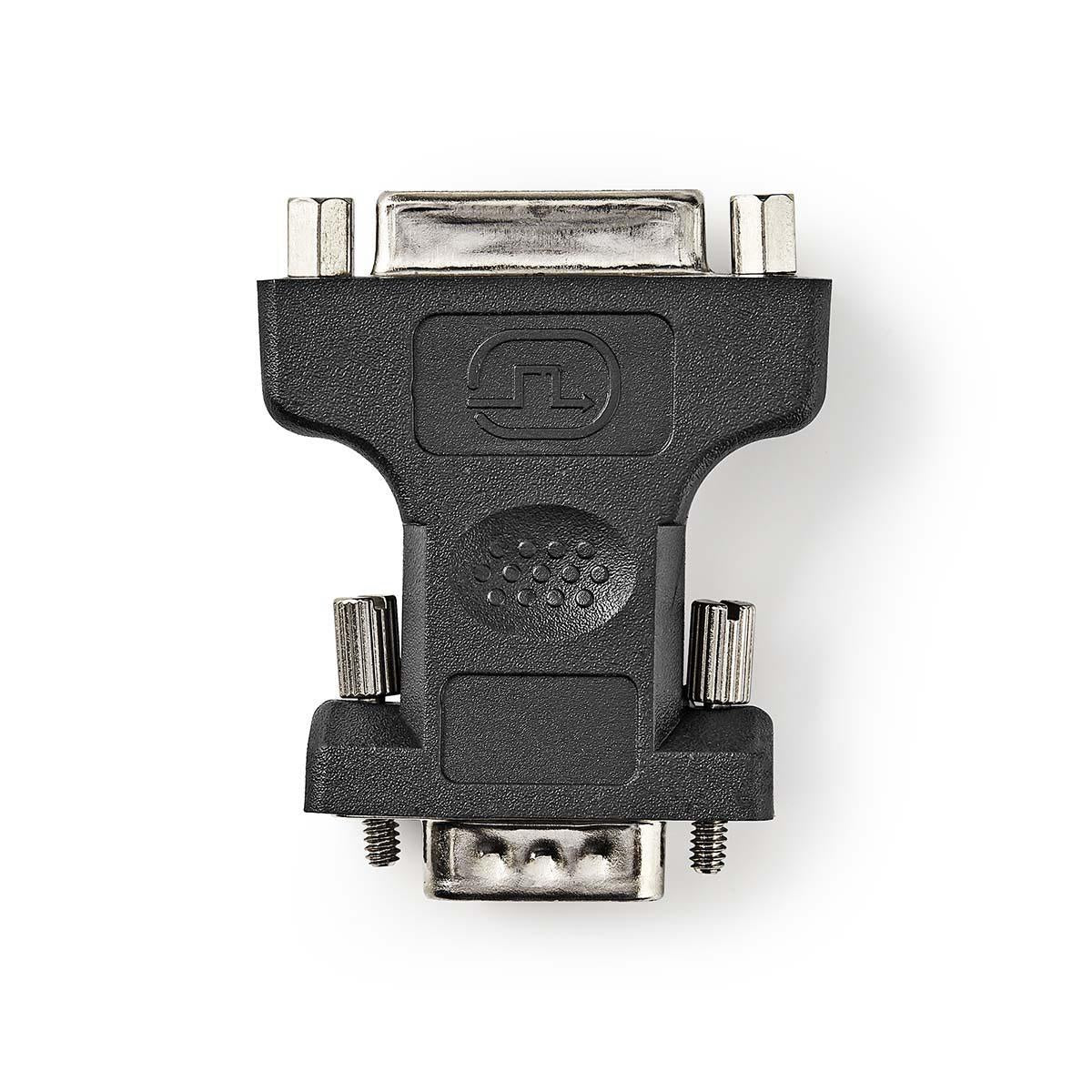 VGA adapter | VGA Male | DVI-I 24+5-Pin Female | Nickel plated | Straight | ABS / Metal | Black | Plastic bag