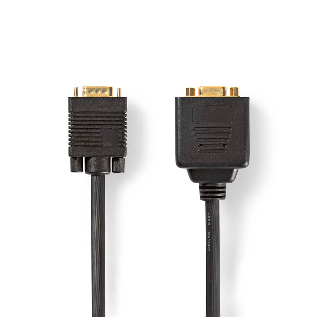 VGA cable | VGA Male | 2x VGA female | Gold Plated | Maximum resolution: 1280x768 | 0.20 m | Round | ABS | Black | Plastic bag