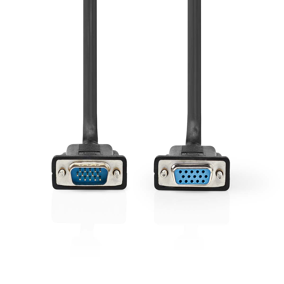 VGA cable | VGA Male | VGA female 15p | Nickel Plated | Maximum resolution: 1280x800 | 2.00 m | Round | ABS | Black | Plastic bag