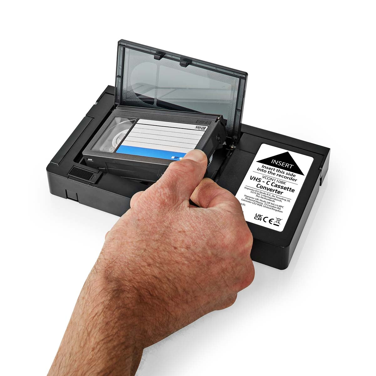 VHS Converter | Conversion: VHS-C to VHS | Plug and play | Black