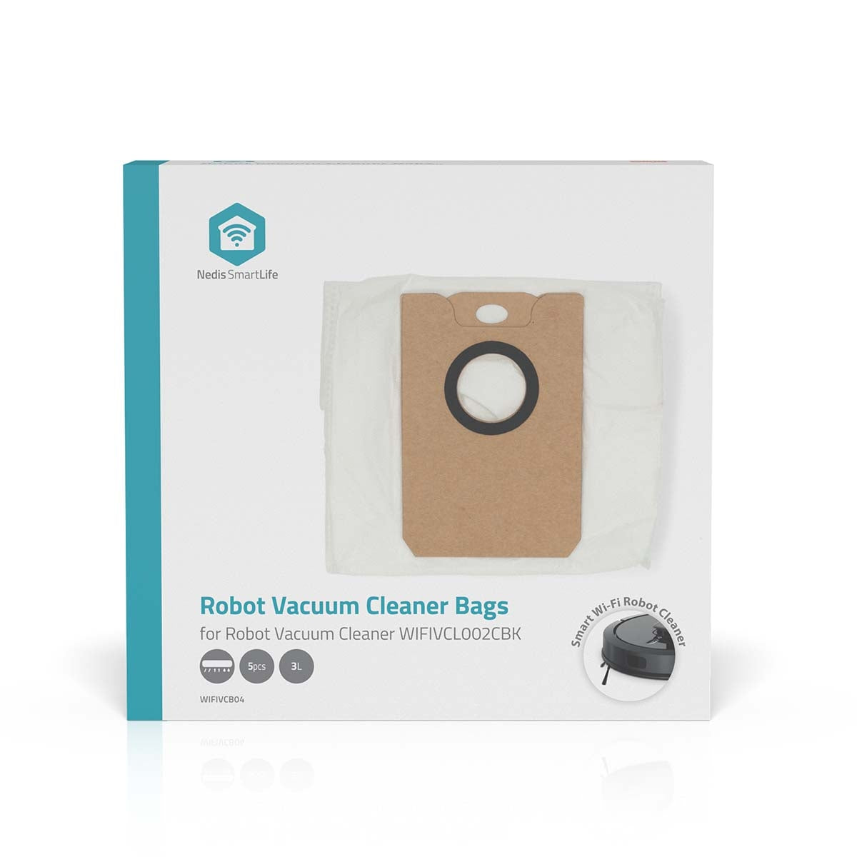 Vacuum Cleaner Bag | 5 pcs | Synthetic | Most sold for: Nedis® WIFIVCL002CBK | White