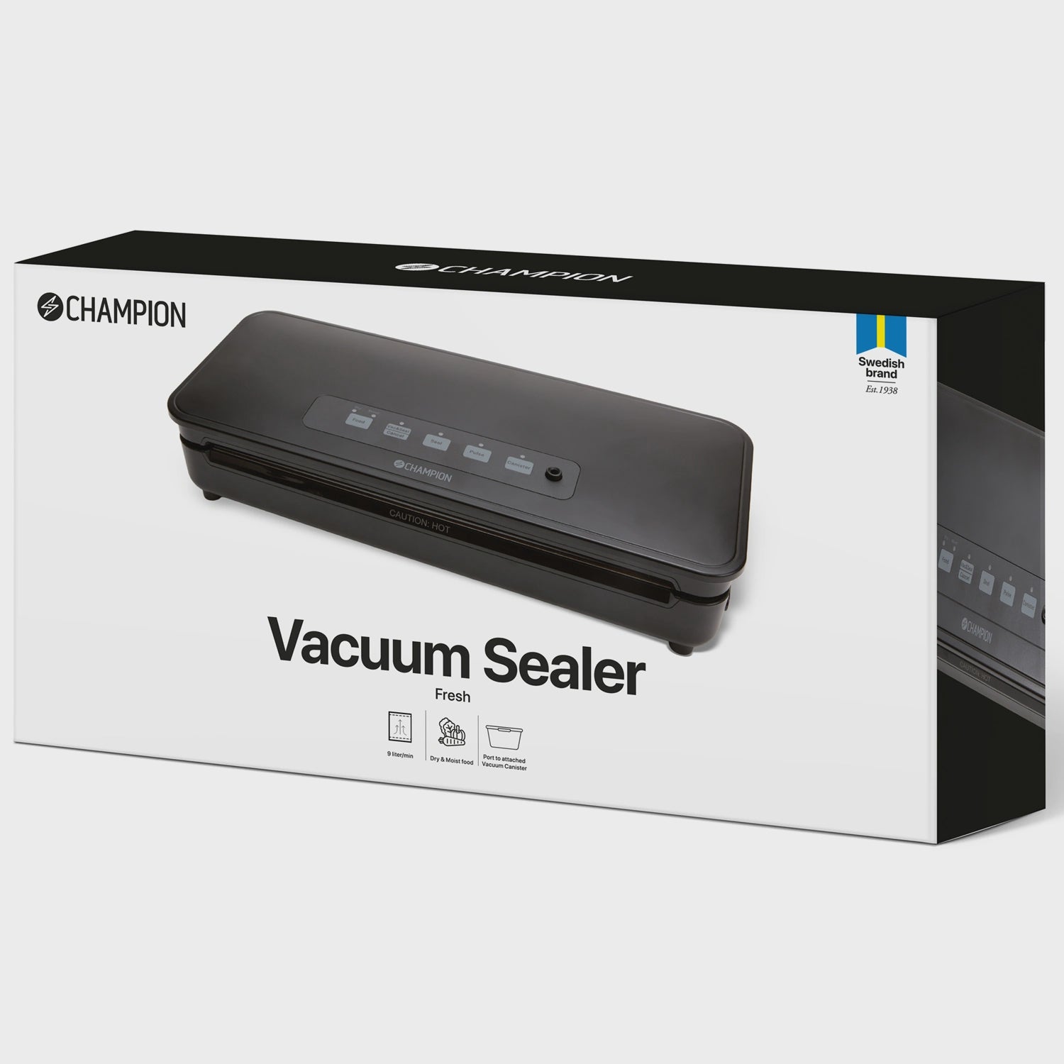 Vacuum Sealer 9L/min 110W Matte Black for Sous Vide