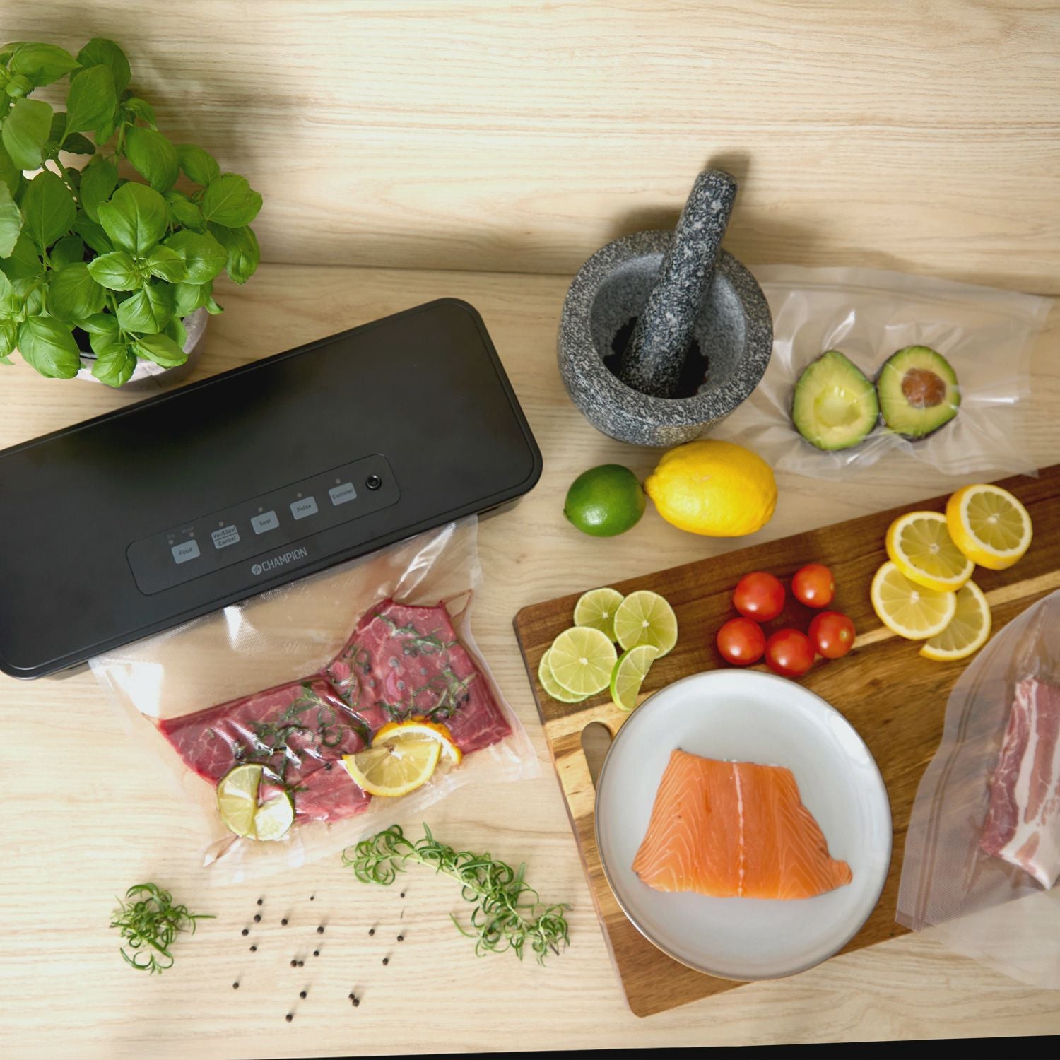 Vacuum Sealer 9L/min 110W Matte Black for Sous Vide