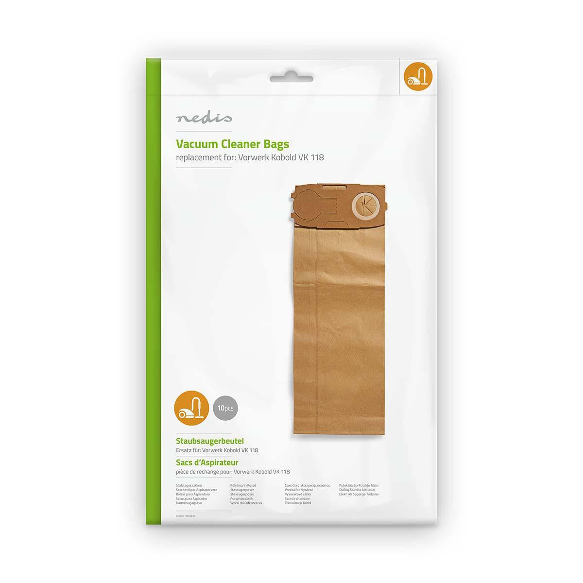 Vacuum bag | 10 pieces. | Paper | Best sold for: Vorwerk Kobold VK 118 | Brown