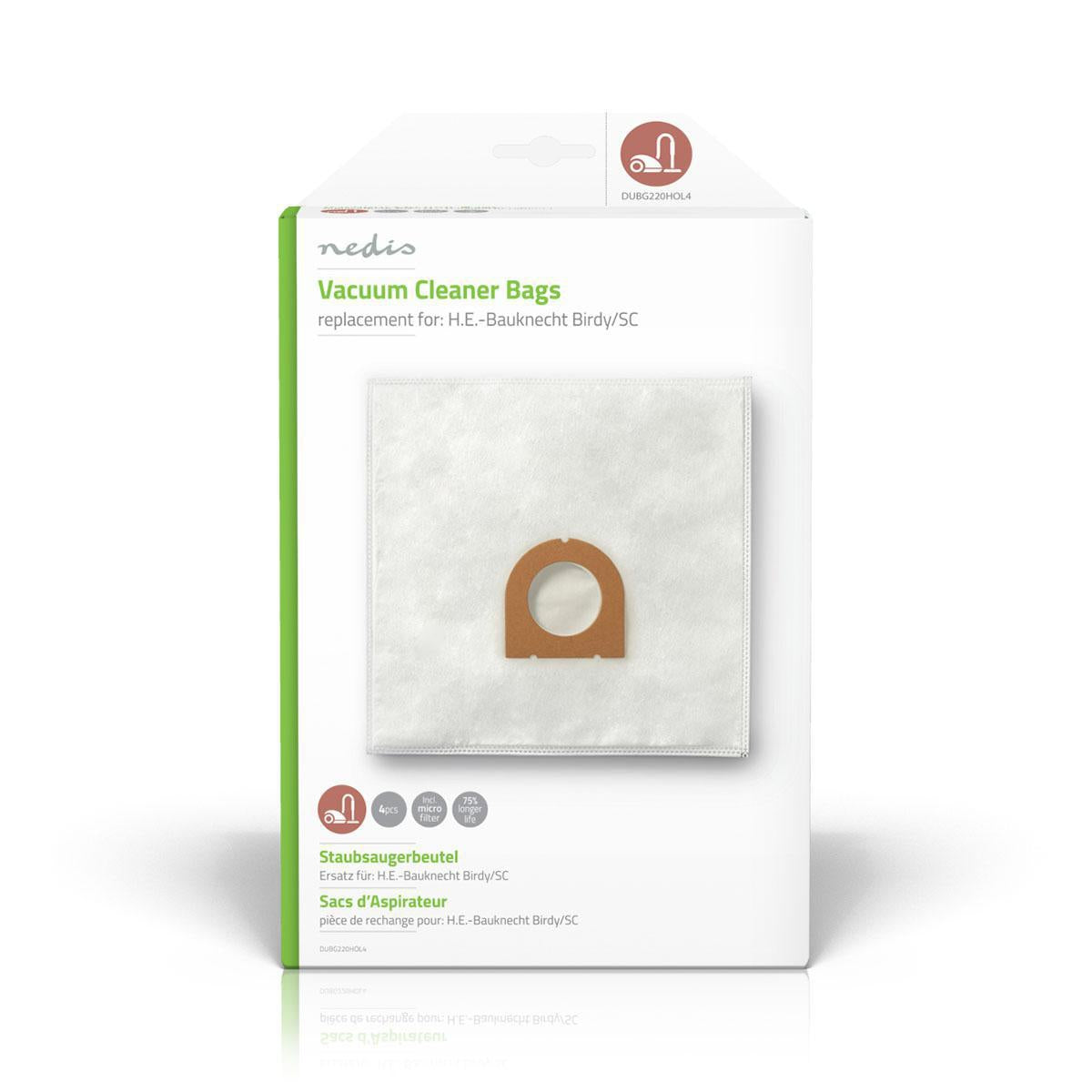 Vacuum bag | 4 pcs. | Synthetic | Most sold for: H.E.-Bauknecht Birdy/SC | White