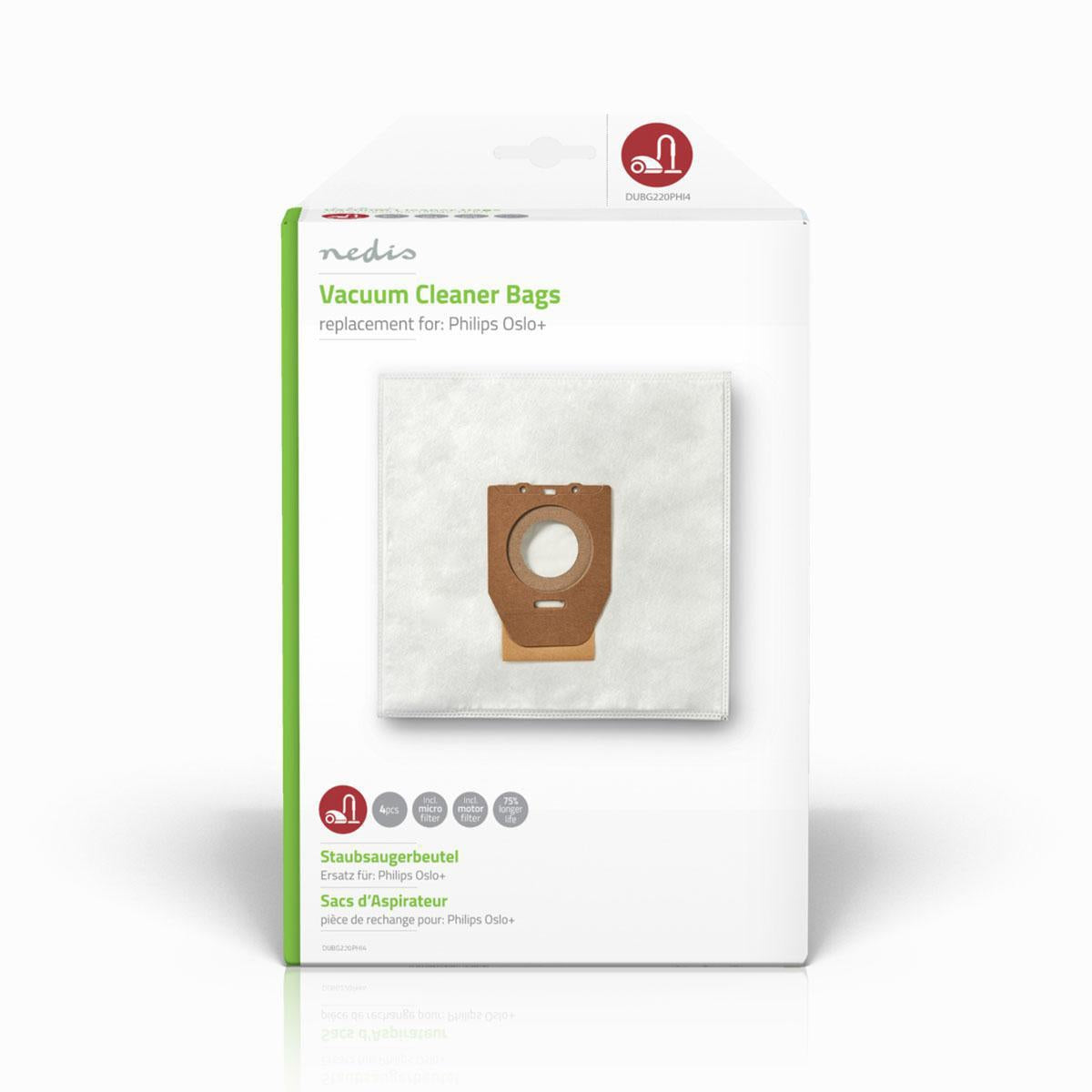 Vacuum bag | 4 pcs. | Synthetic | Most sold for: Philips | White