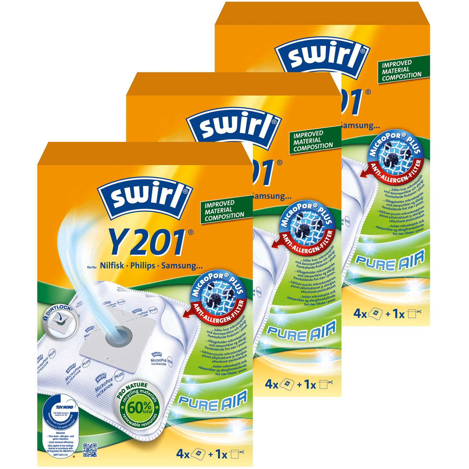 Vacuum cleaner bags Y201 4PCS (NOTE 3PCS DFP)