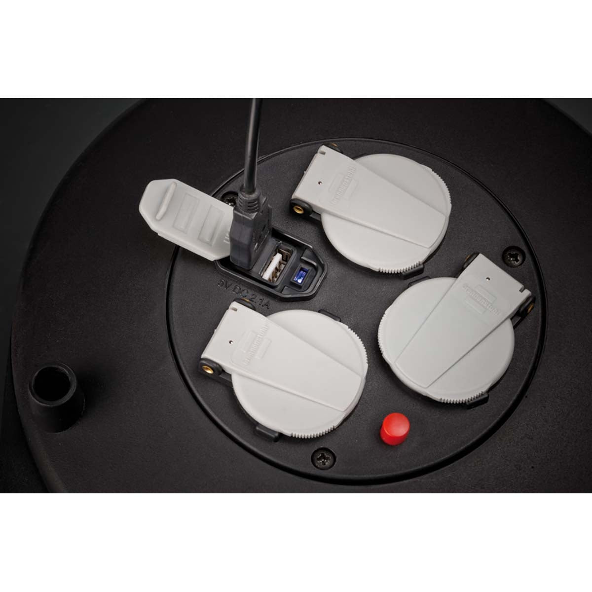 Vario Line 4-way cable reel for indoor use 10 m cable H05VV-F 3G1.5 IP20