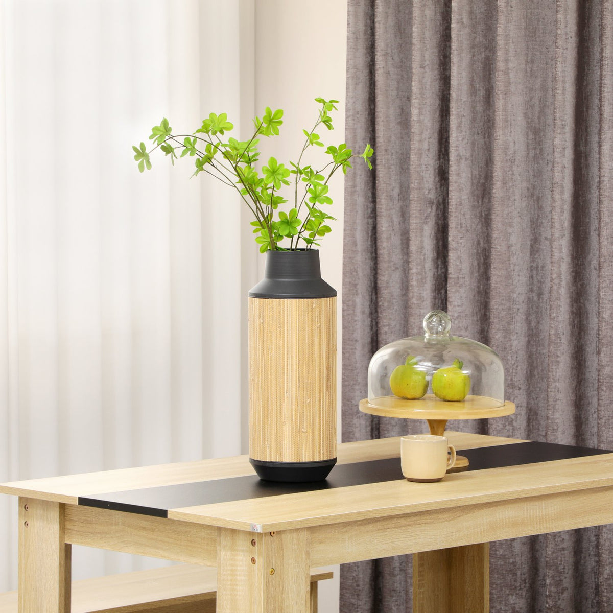 Vase In Country House Style, Flower Vase For Dried Flowers And Bouquets, Non-Slip, Metal, 42 Cm, Natural