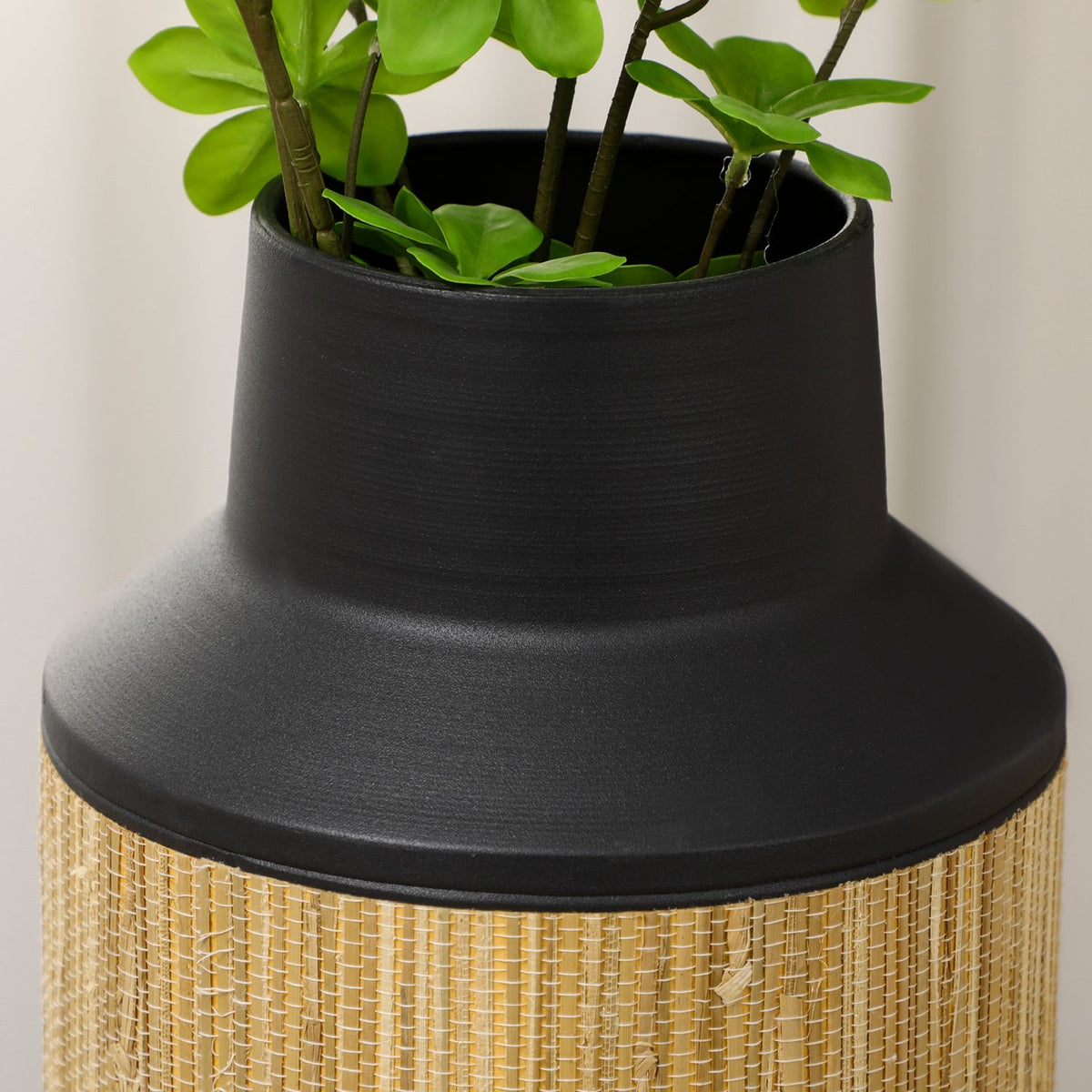 Vase In Country House Style, Flower Vase For Dried Flowers And Bouquets, Non-Slip, Metal, 42 Cm, Natural