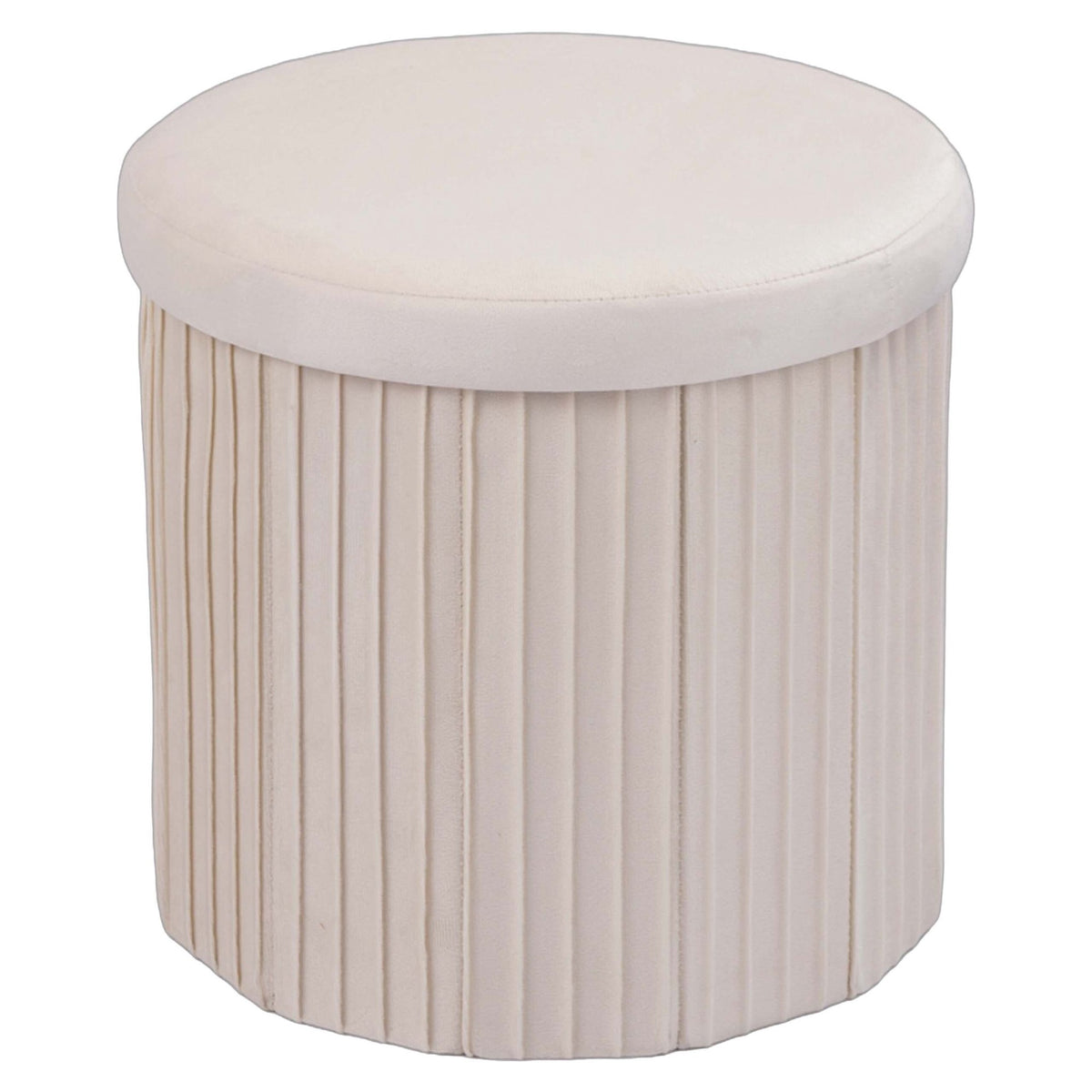 Velvet Storage Ottoman, Foldable Padded Seat