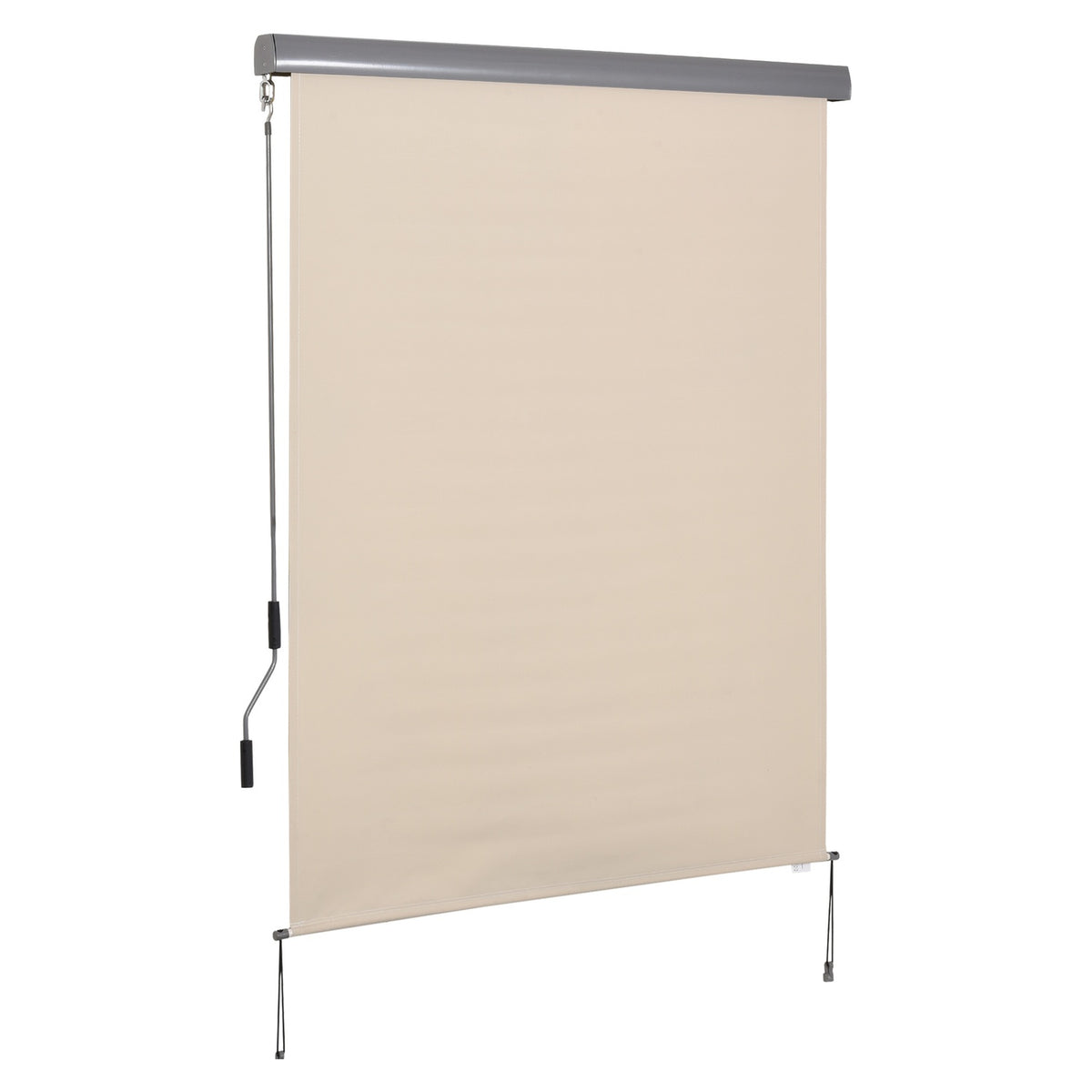 Vertical Awning Balcony Awning With Hand Crank, Wind Protection Side Blind, Polyester + Aluminum, 140X200Cm