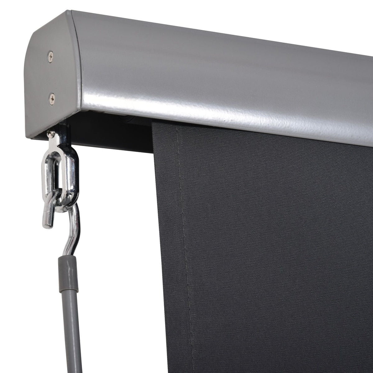 Vertical Awning Balcony Wind Protection And Privacy Screen, Hand Crank, Polyester + Aluminum, 100X140Cm