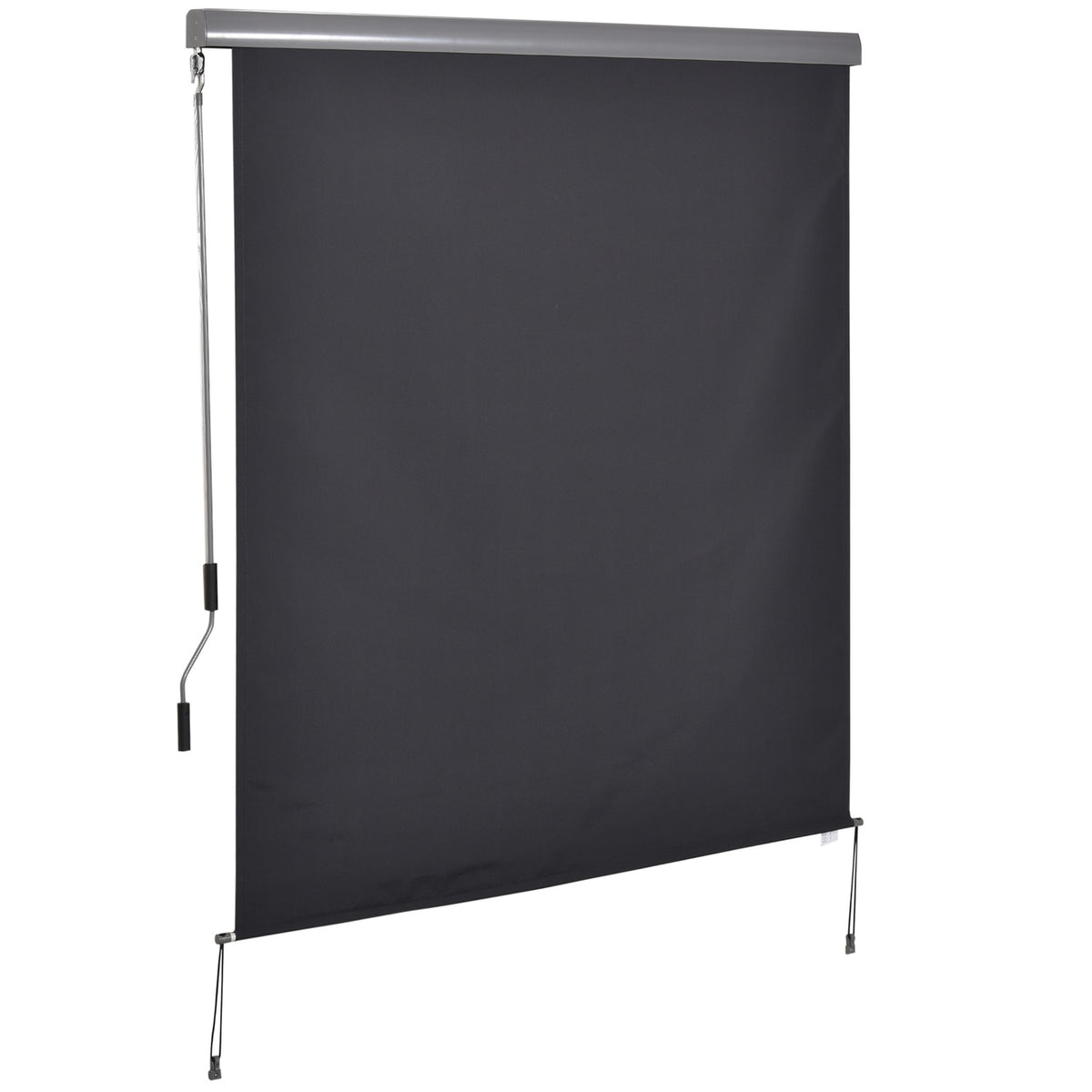 Vertical Awning Balcony Wind Protection And Privacy Screen, Hand Crank, Polyester + Aluminum, 160X250Cm