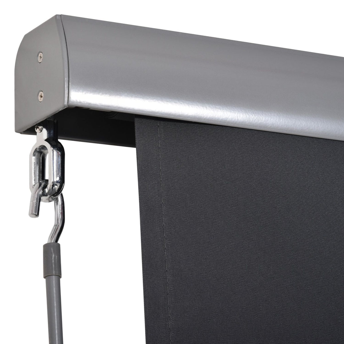 Vertical Awning Balcony Wind Protection And Privacy Screen, Hand Crank, Polyester + Aluminum, 160X250Cm