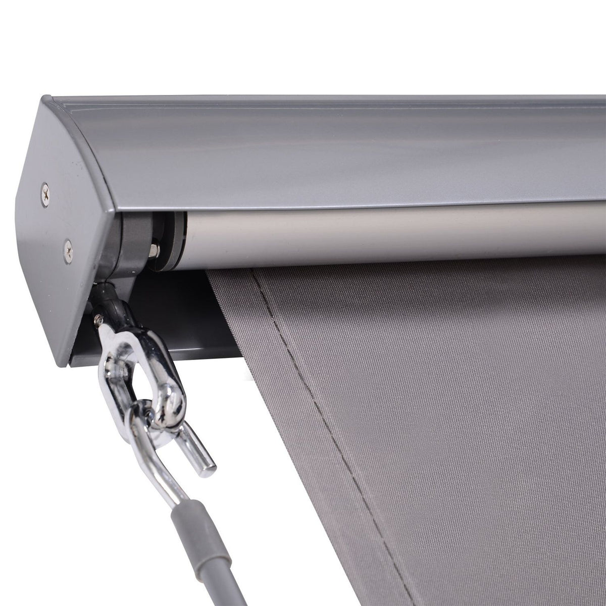 Vertical Awning Balcony Wind Protection And Privacy Screen, Hand Crank, Polyester + Aluminum, Gray, 100X140Cm