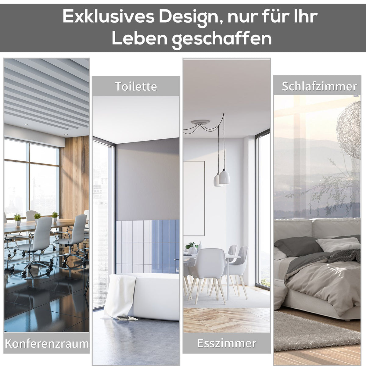 Vertical Awning Balcony Wind Protection & Privacy Screen, Hand Crank, Polyester+Aluminum, Grey, 160X250Cm