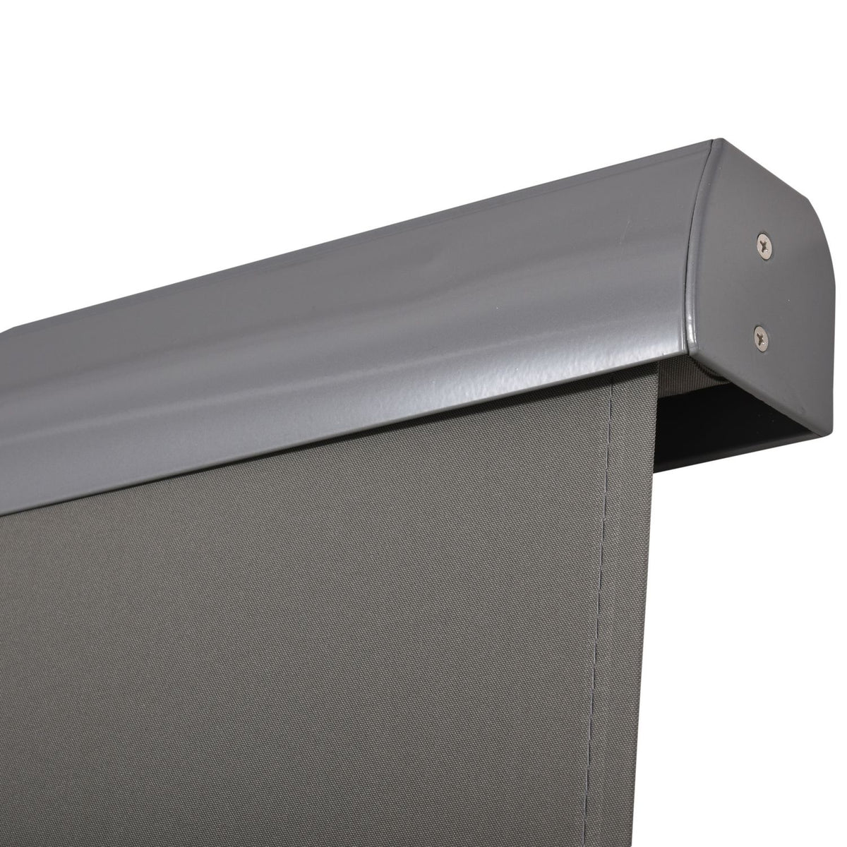Vertical Awning Balcony Wind Protection & Privacy Screen, Hand Crank, Polyester+Aluminum, Grey, 160X250Cm
