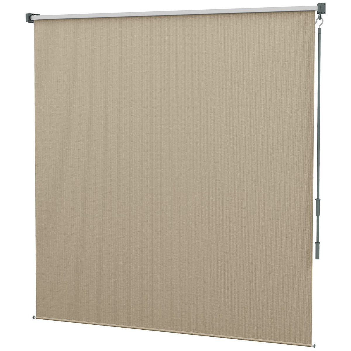 Vertical awning balcony roller blind, 183 x 185 cm external roller blind, blackout roller blind with hand crank, privacy screen for pavilion, garden, beige