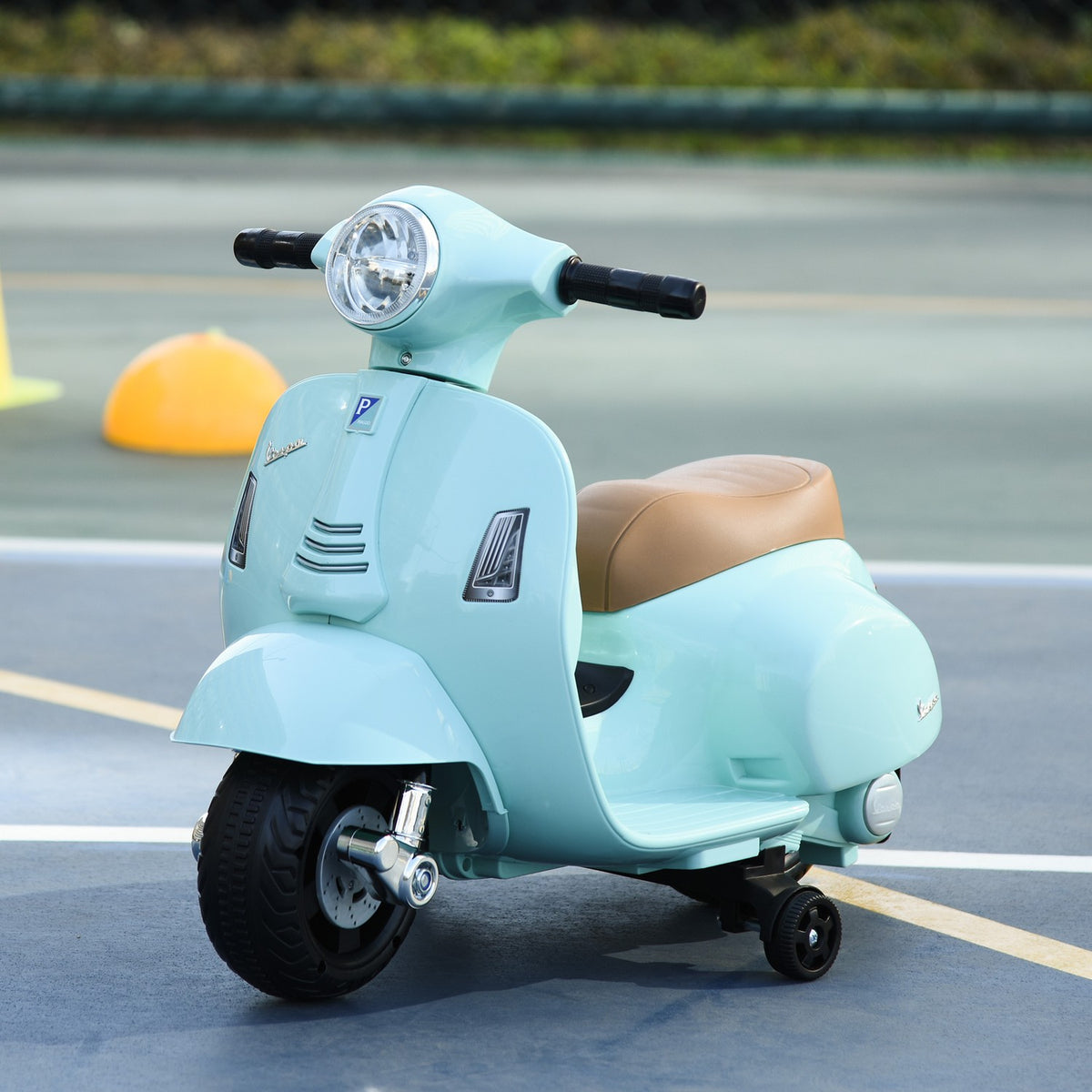 Vespa Electric Motorcycle Children'S Motorcycle Electric Vehicle 18-36 Months 3 Km/H Led Light Sound Pp Plastic Metal Green 66.5 X 38 X 52 Cm