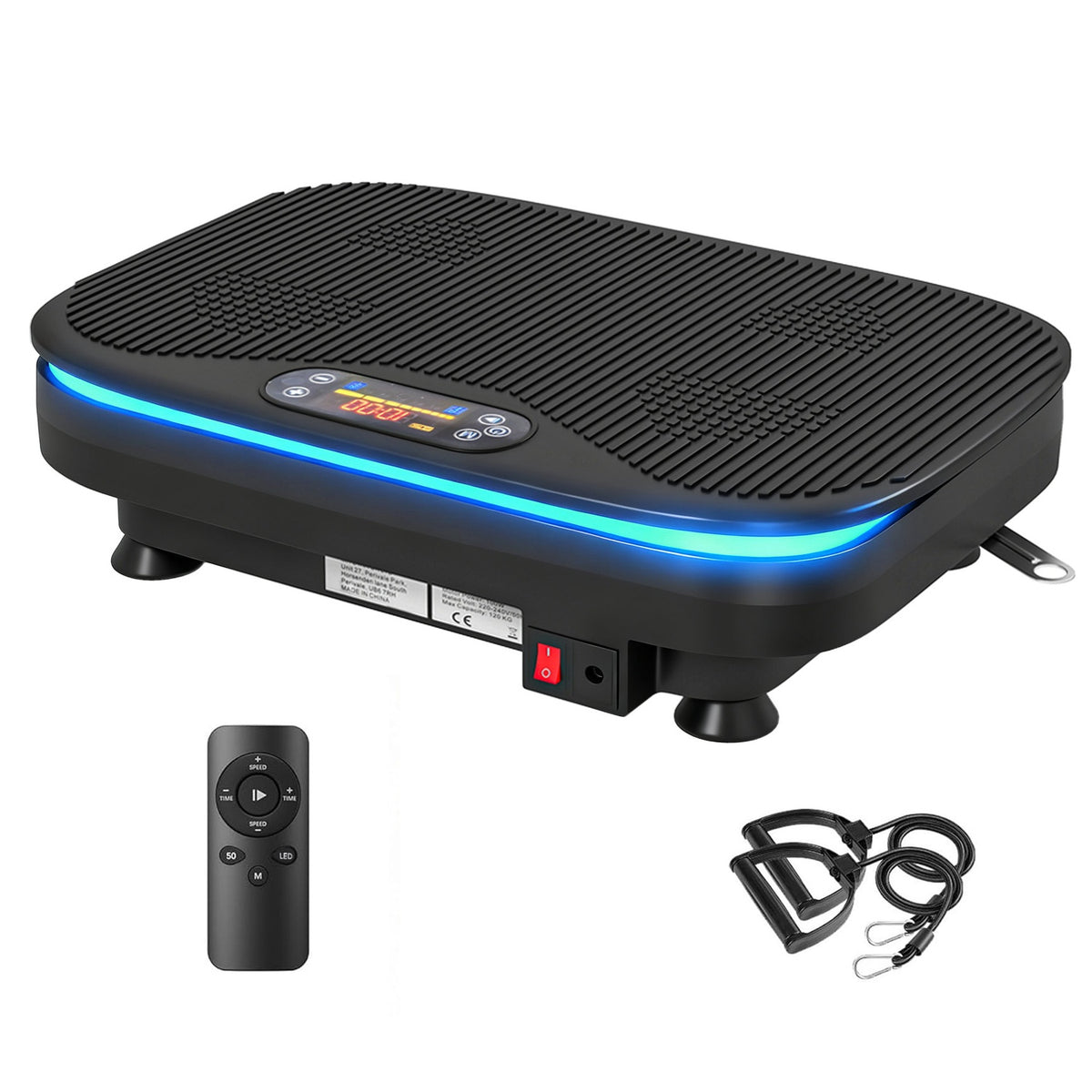 Vibration Plate for Fitness, Bluetooth, 99 Speeds, Black