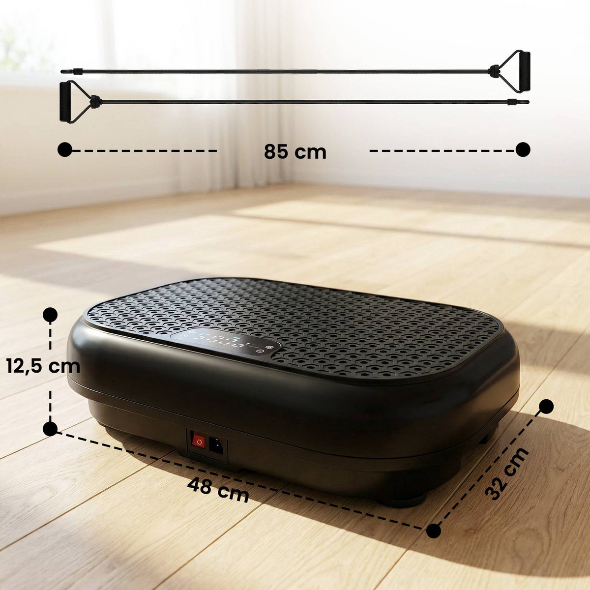 Vibration Plate with 120 Levels, Remote, LED Display, Black