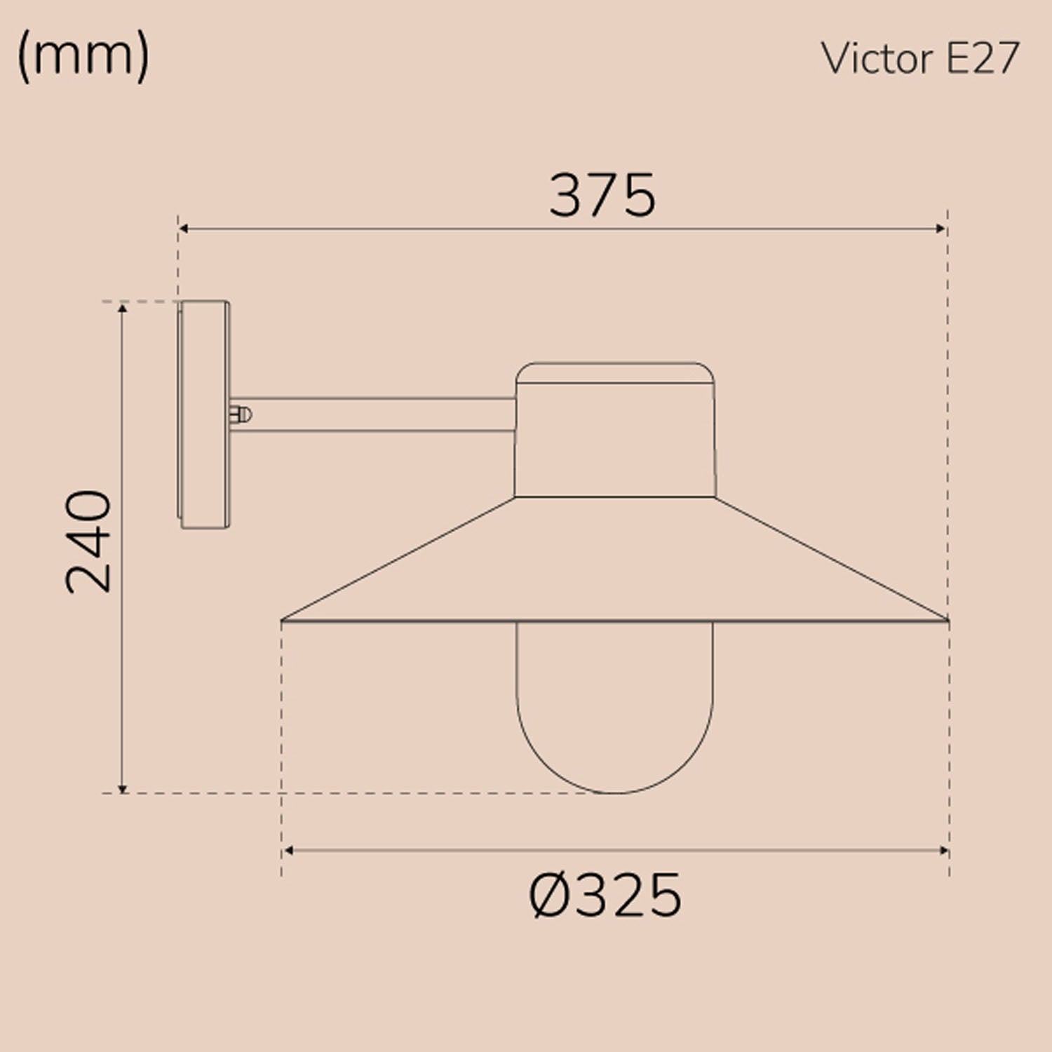 Victor Wall luminaire E27 socket IP44 Anthracite