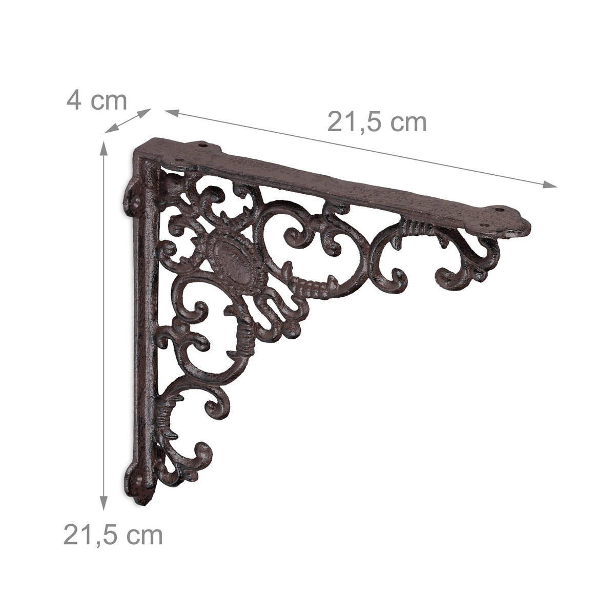 Vintage Cast Iron Shelf Brackets, Set of 4