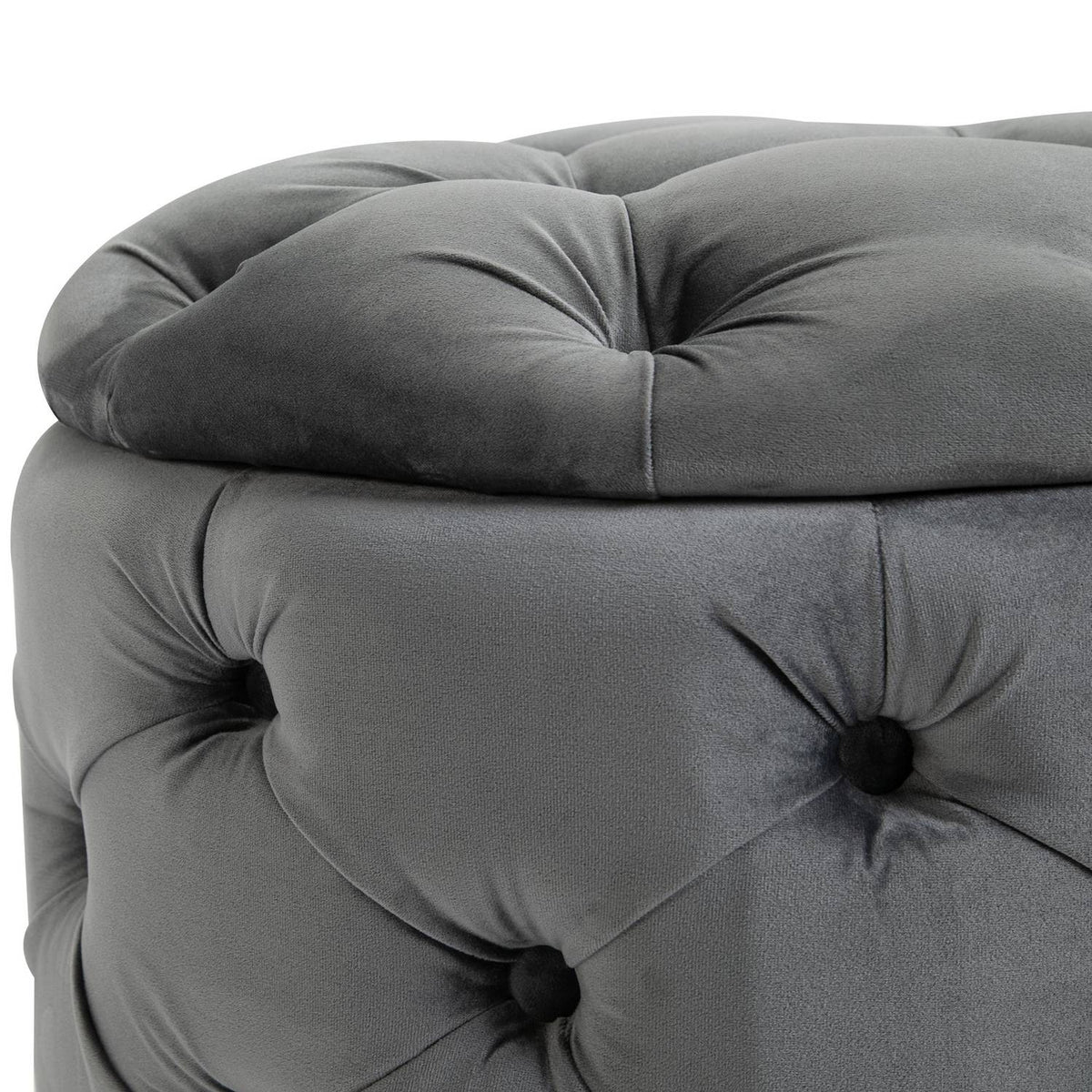 Vintage Stool, Stool, Chest Stool, Footstool With Storage Space, Upholstered Stool, Metal, Foam, Charcoal Gray, 55 X 55 X 42 Cm