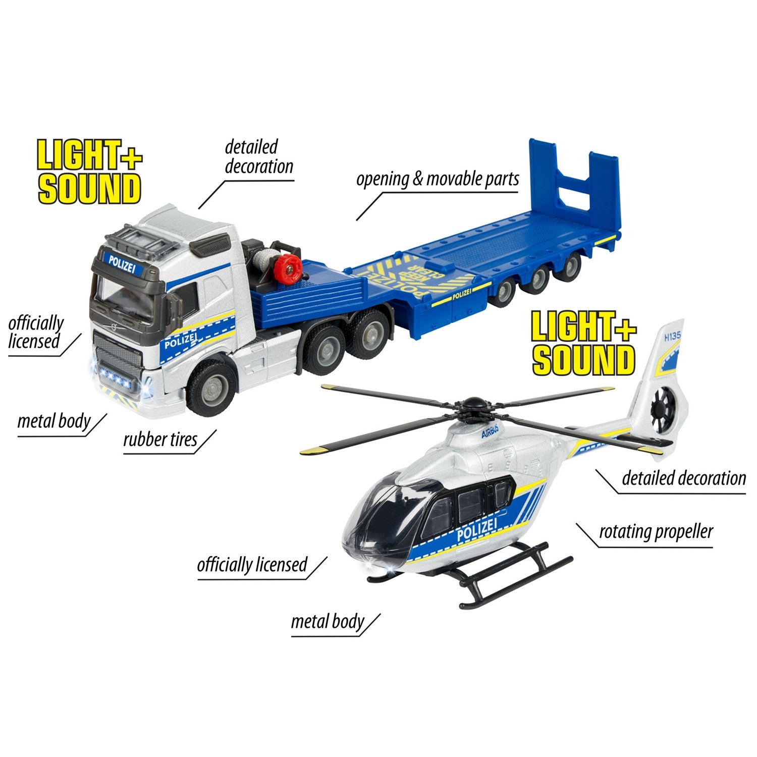 Volvo FH-16 Swedish Police Truck + Helicopter