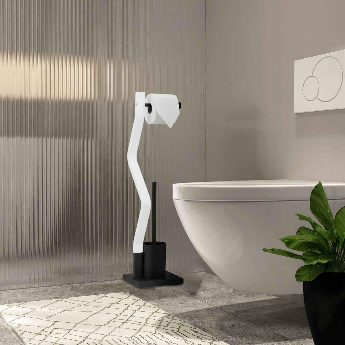 WC chair black/white