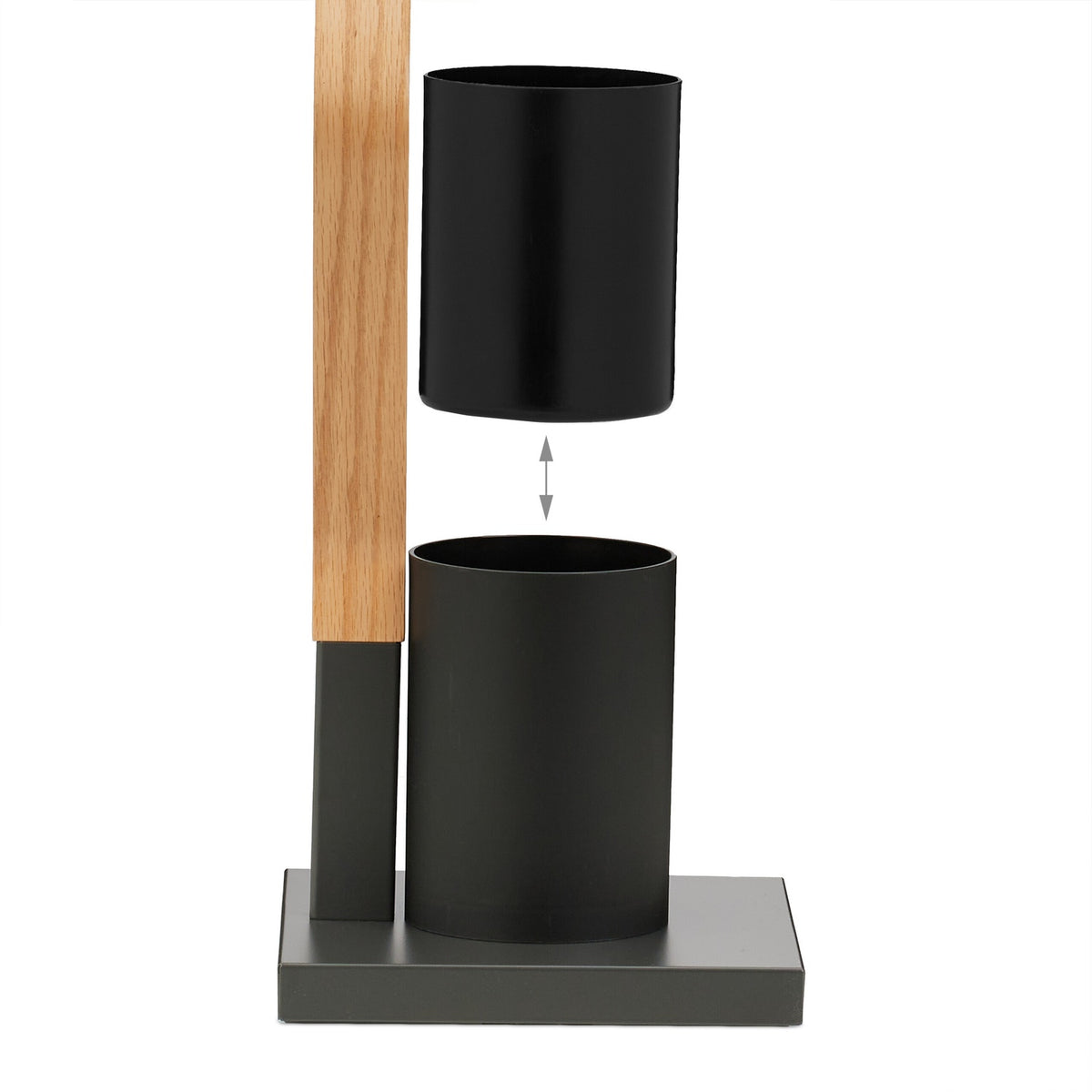 WC chair in gray & wood look