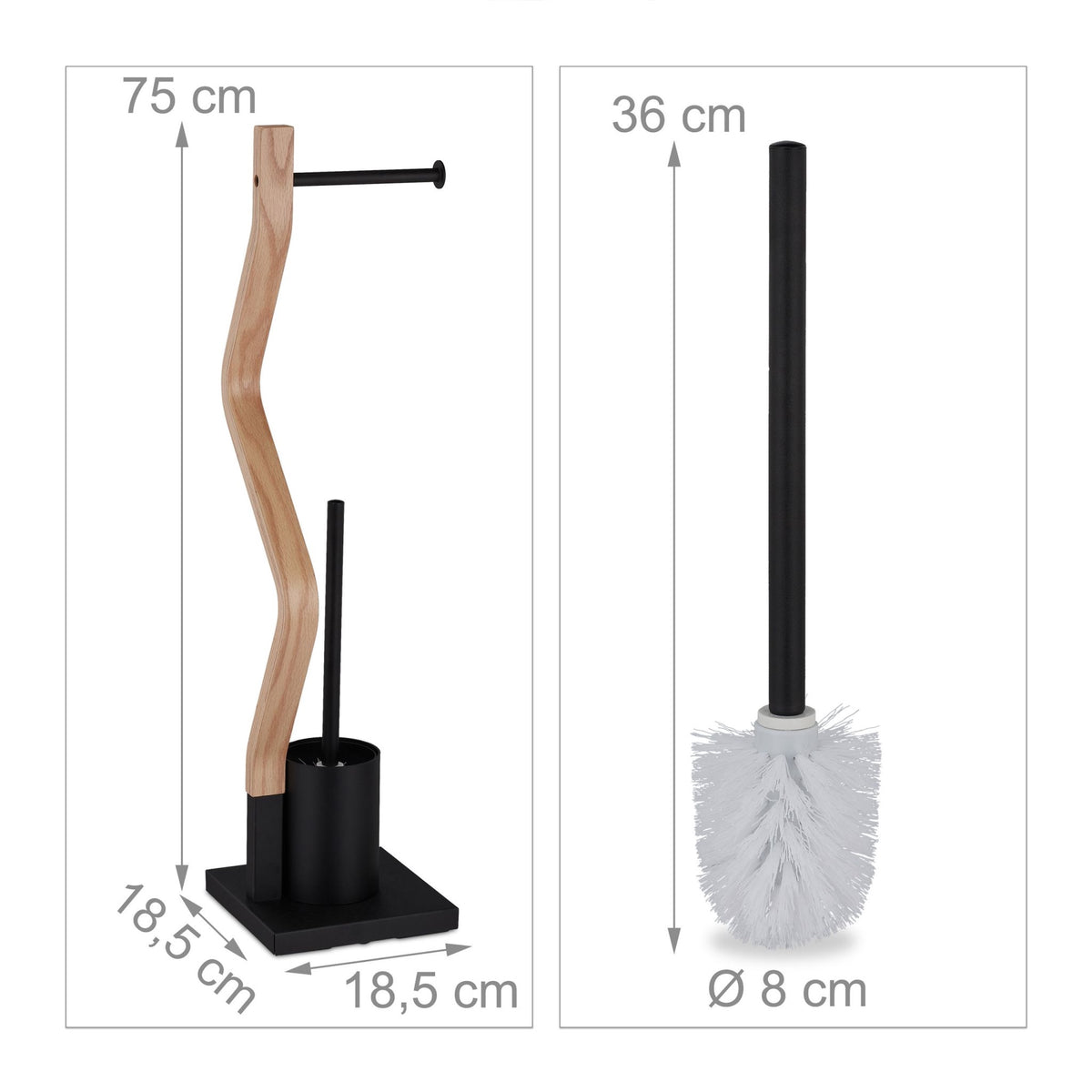 WC chair steel & wooden look