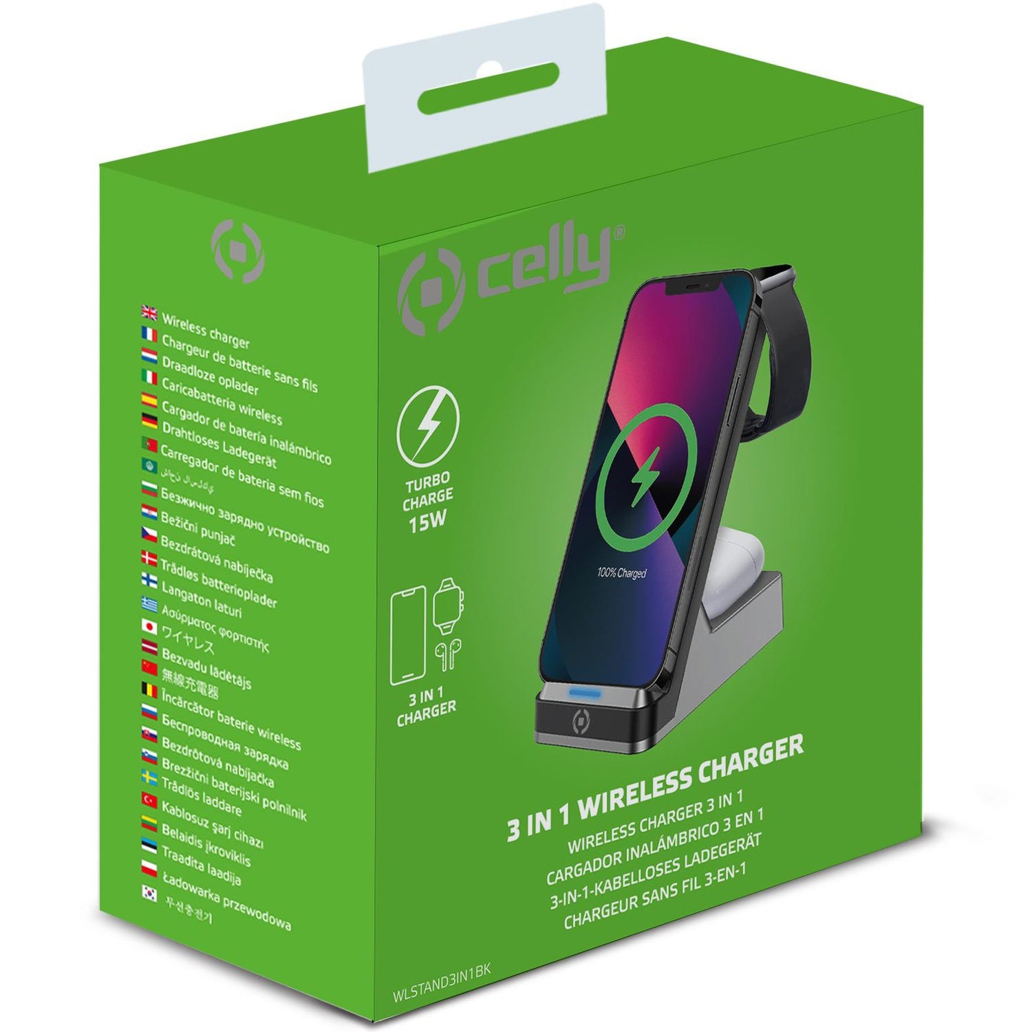 WLSTAND3IN1 3-in-1 charging stand Wireless 15W