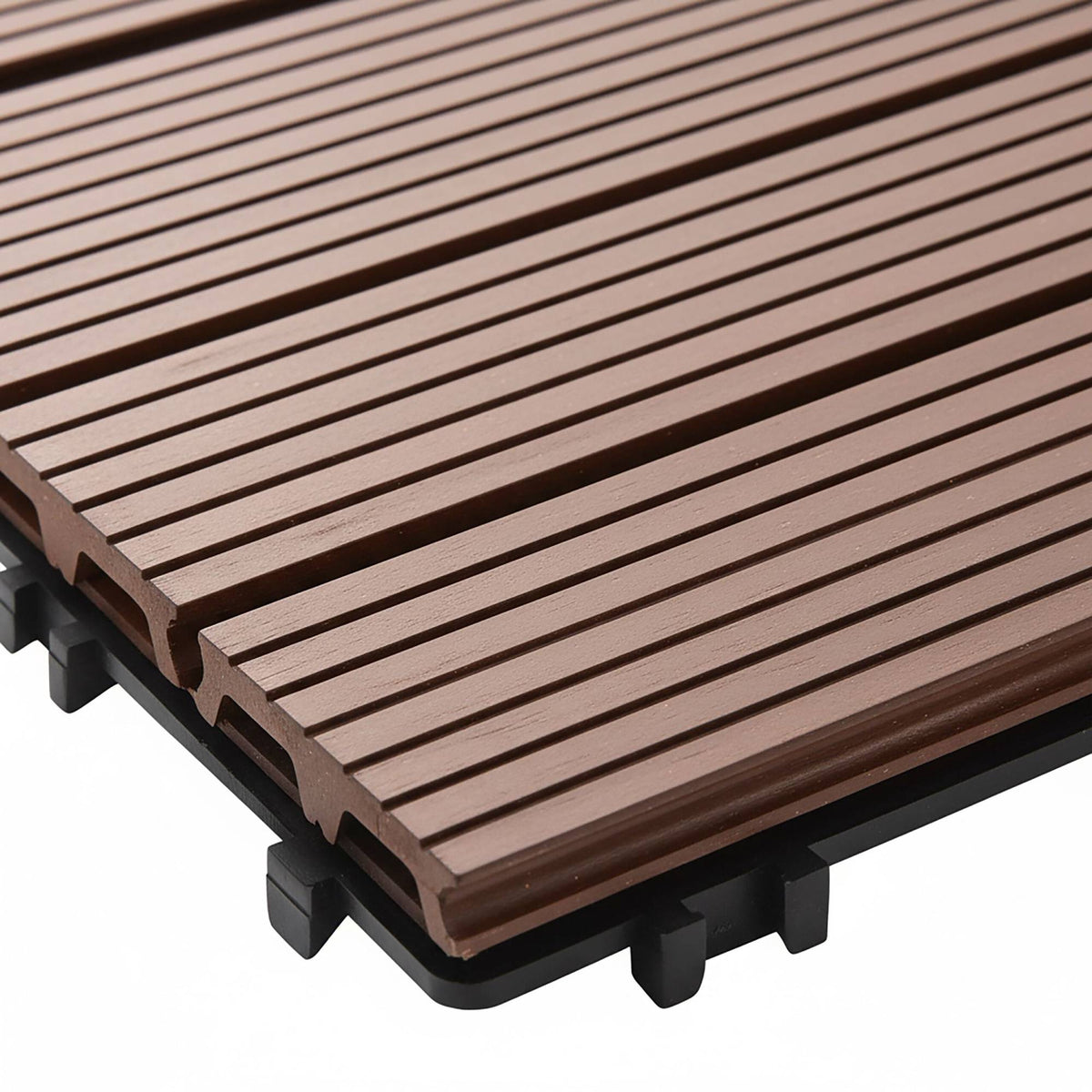 WPC Interlocking Floor Tiles 60x30 cm, Wood Finish