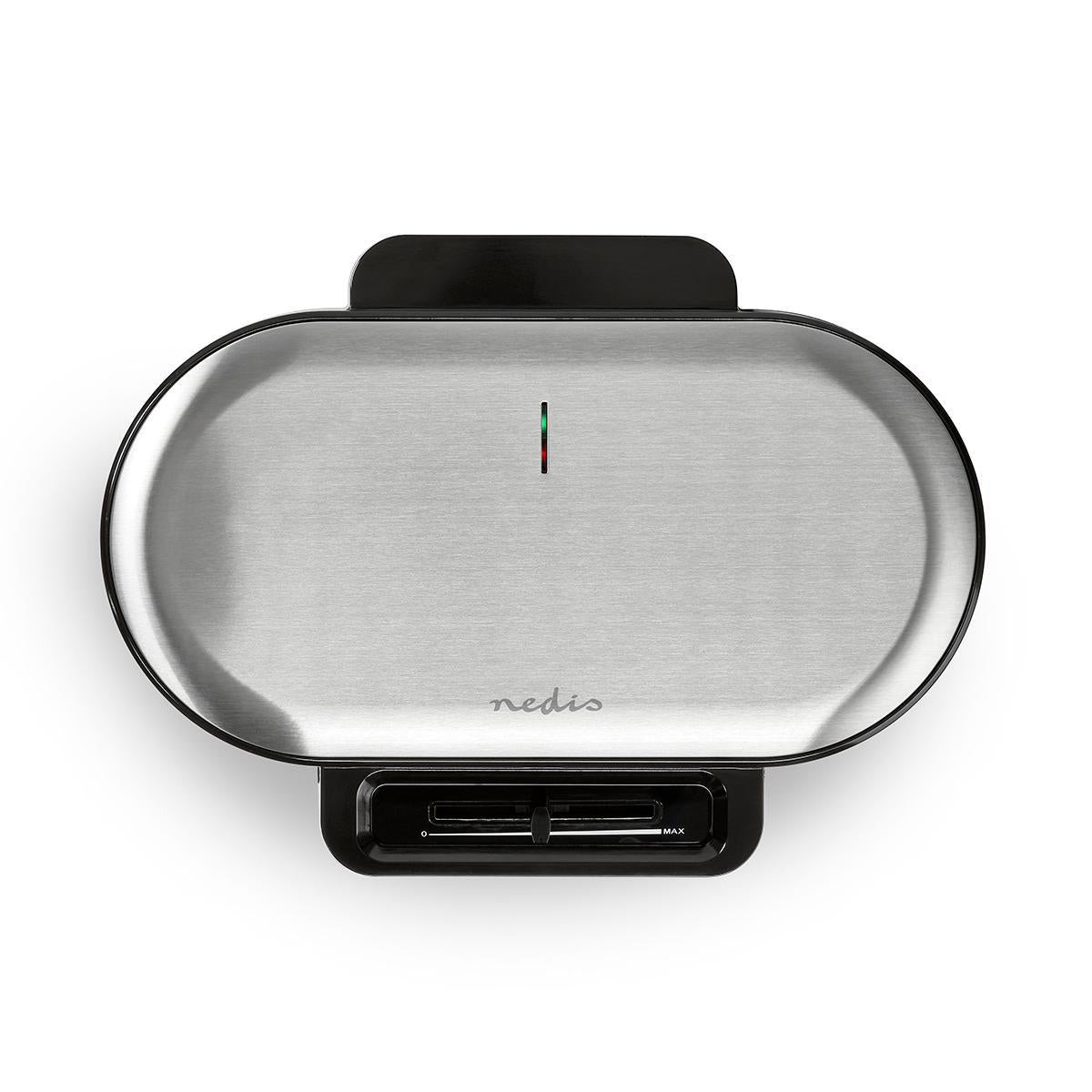 Waffle Iron | 2 x 5 Heart shaped waffles | 12 cm | 1200 W | Automatic temperature control | Metal / Plastic