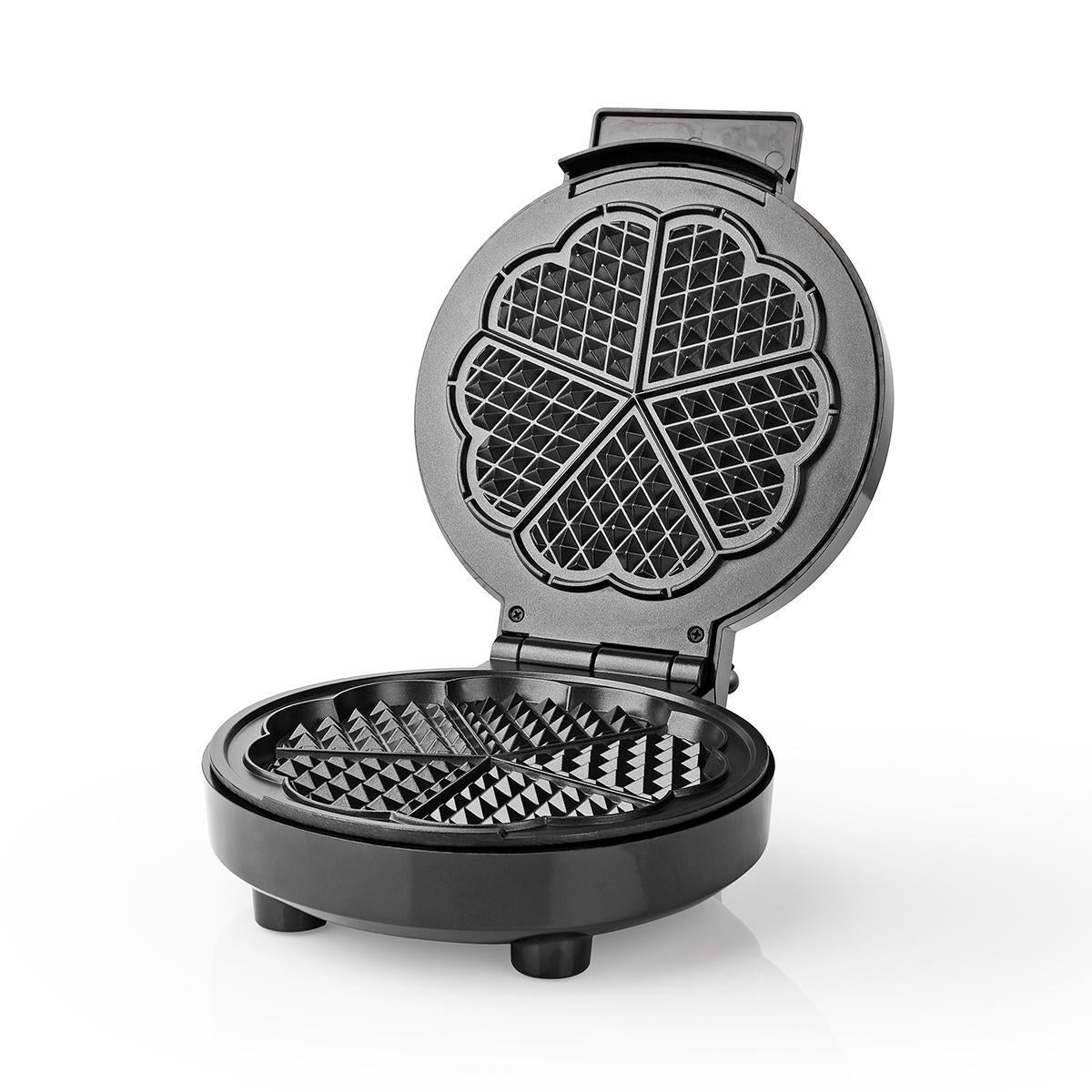 Waffle Iron | 5 Heart shaped waffles | 19 cm | 1000 W | Automatic temperature control | Aluminum / Plastic